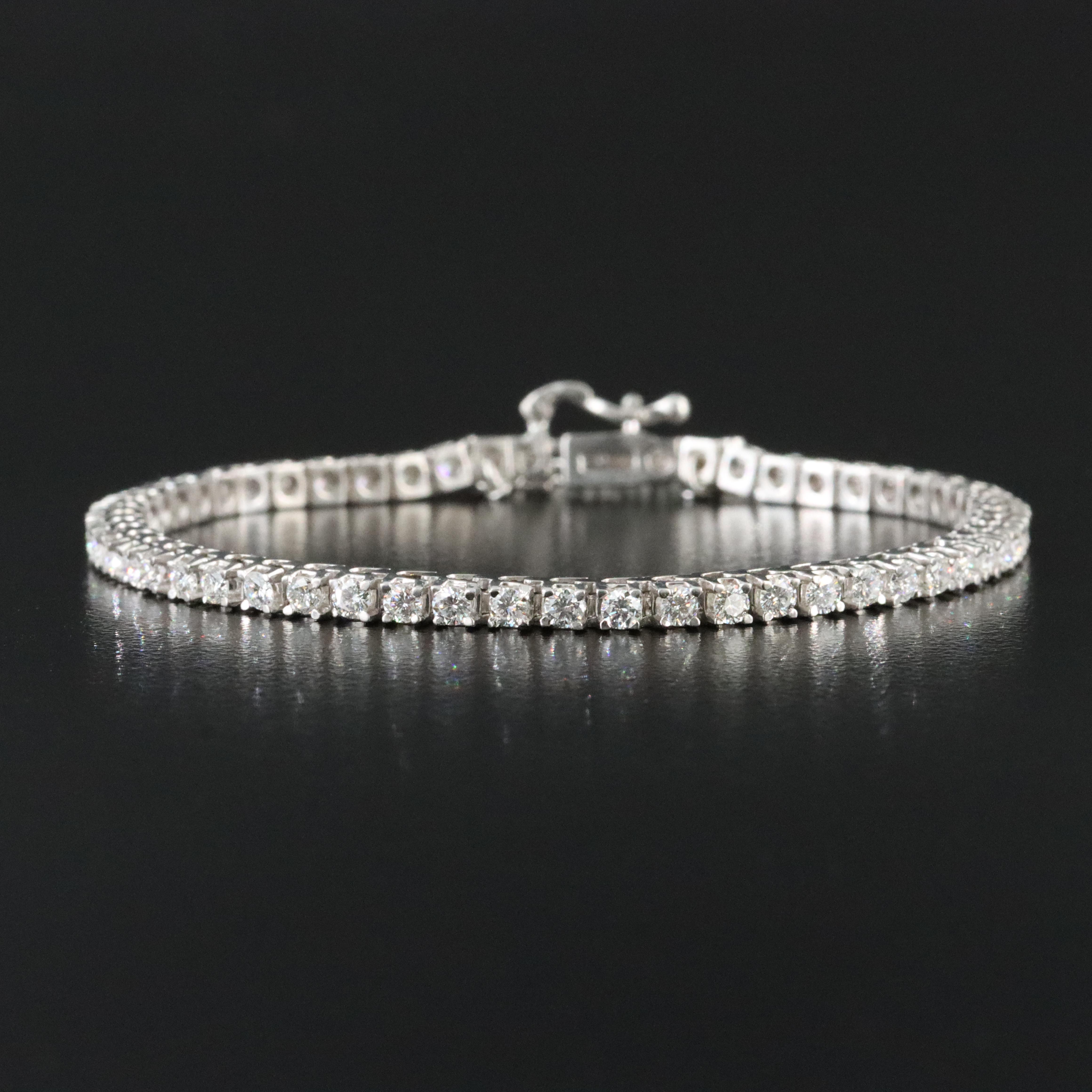 Platinum 2.28 CTW Diamond Line Bracelet