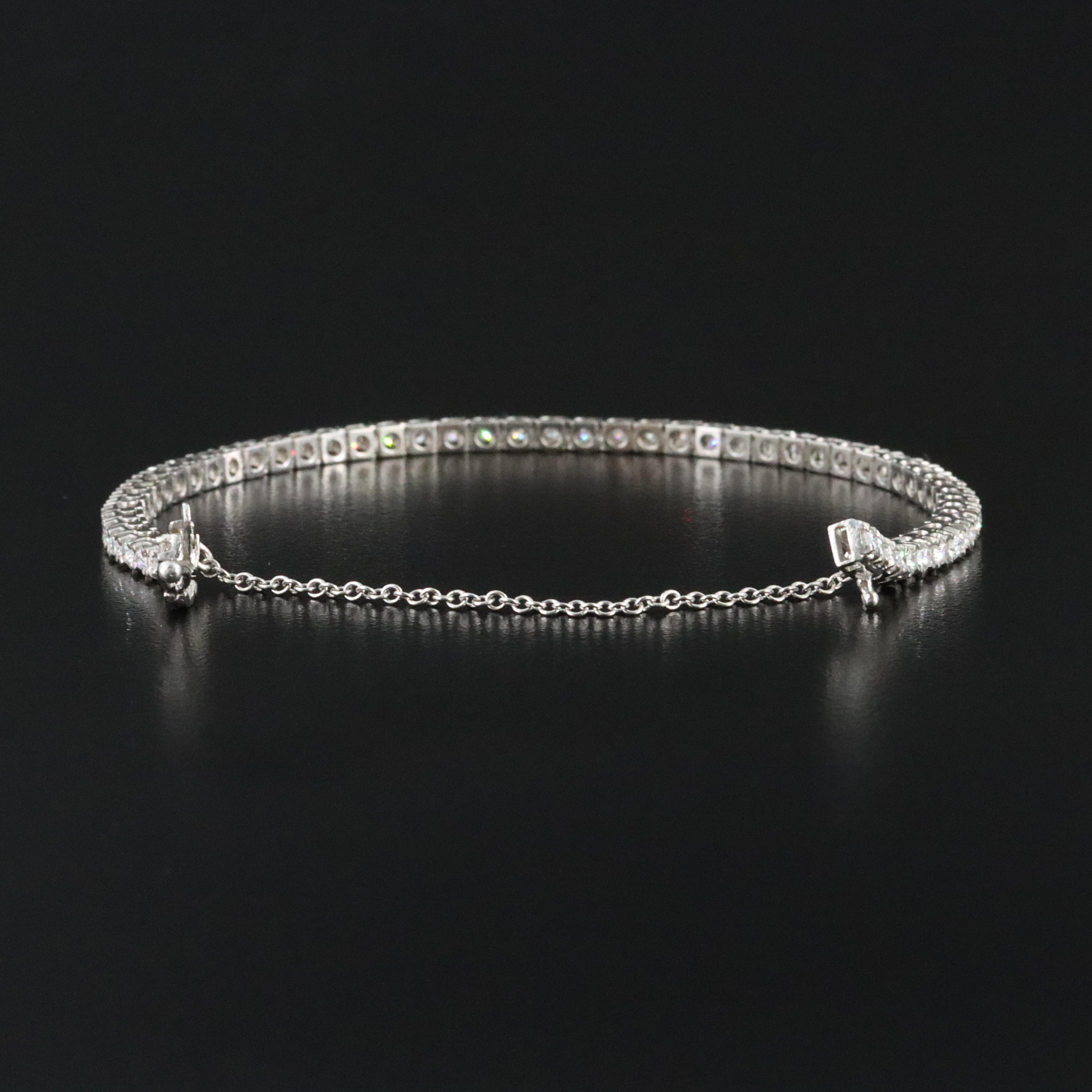 Platinum 2.28 CTW Diamond Line Bracelet
