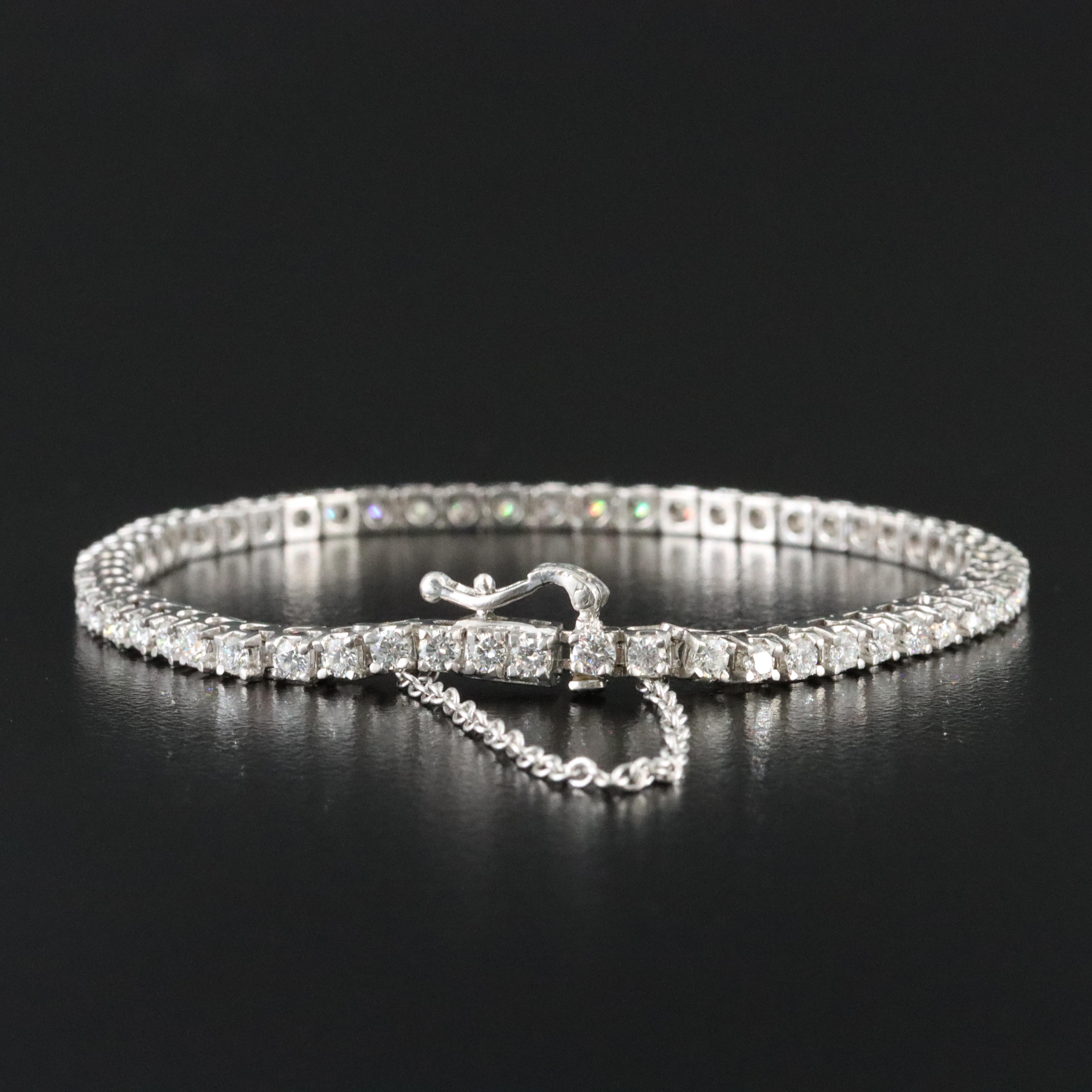 Platinum 2.28 CTW Diamond Line Bracelet