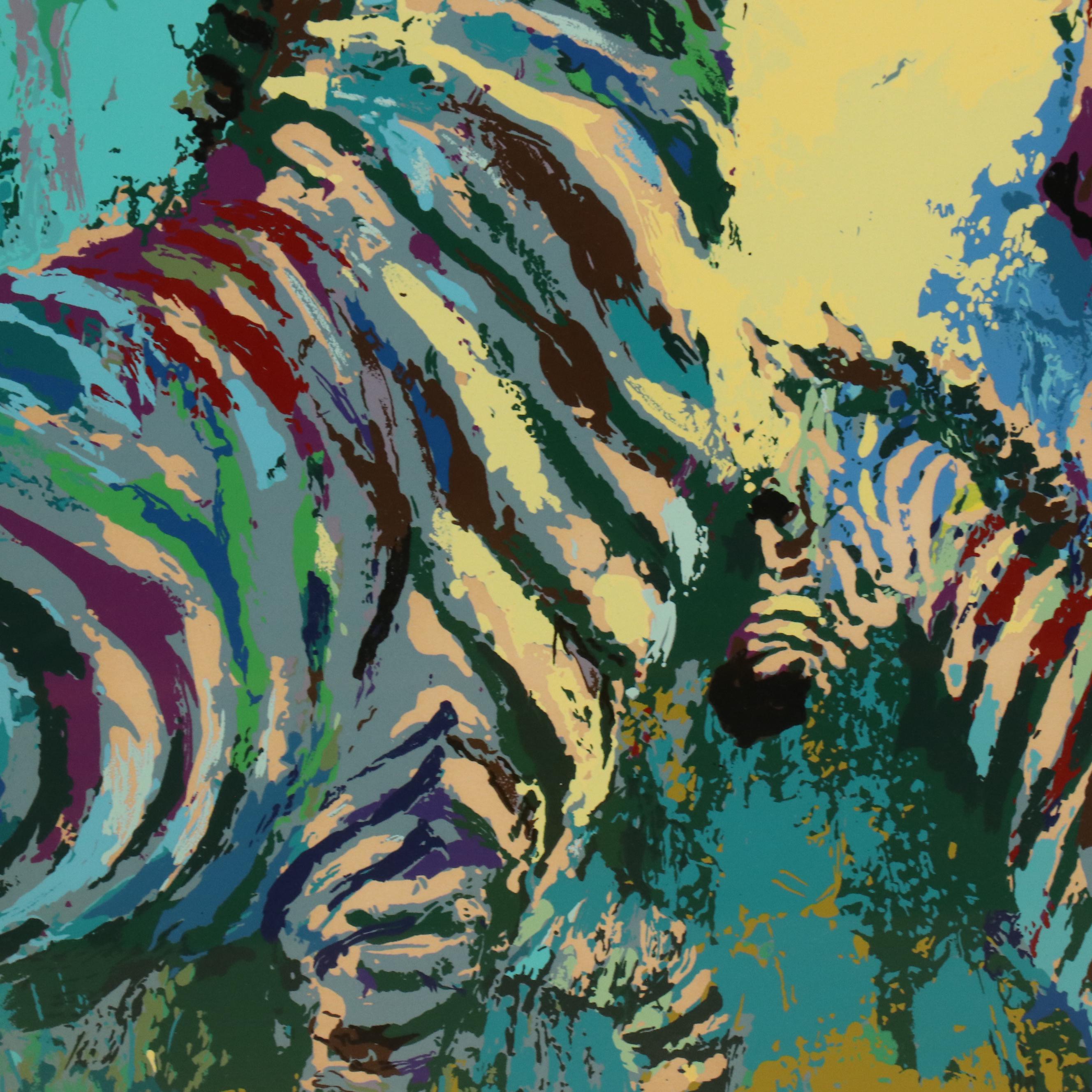 LeRoy Neiman Serigraph "Zebra Family," 1978