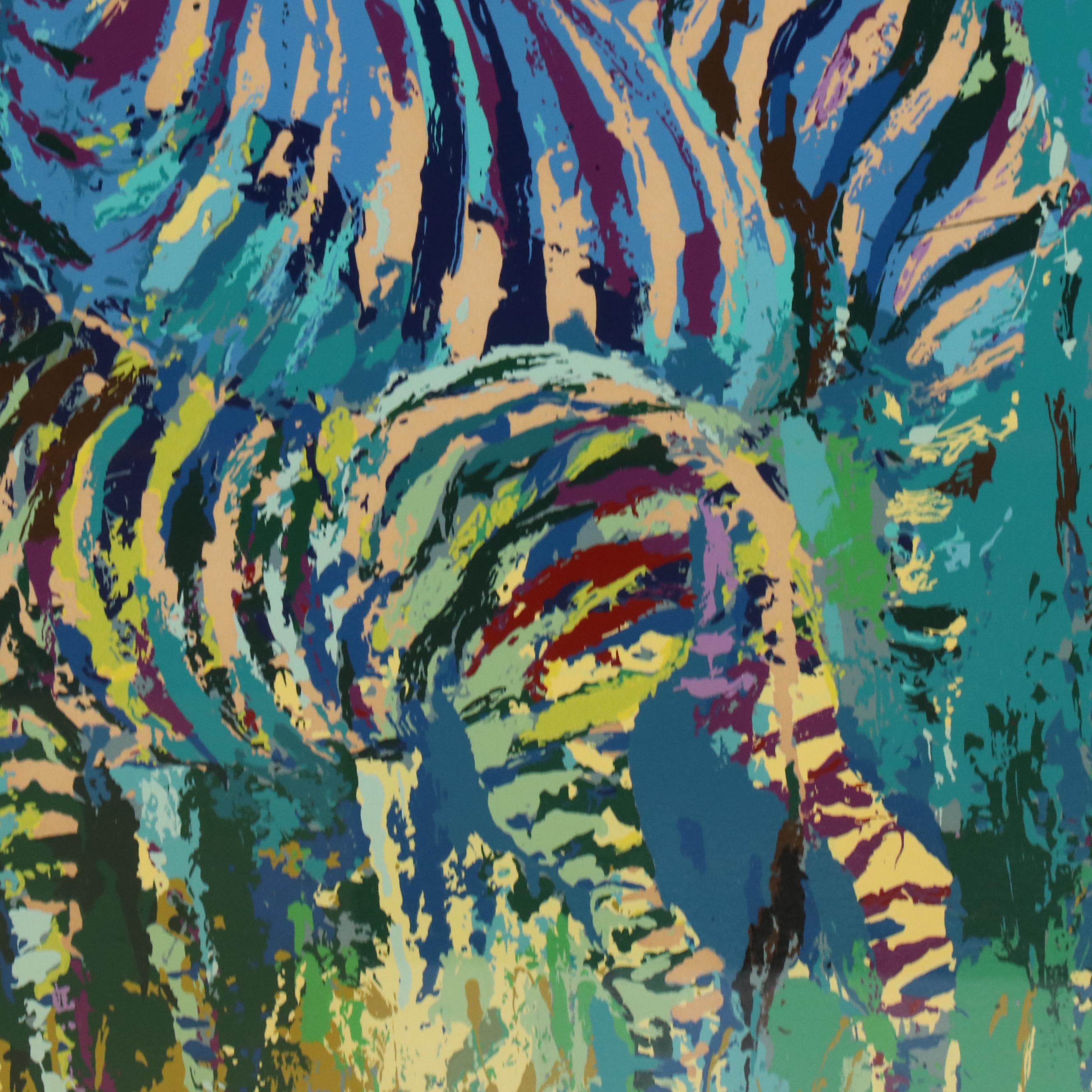 LeRoy Neiman Serigraph "Zebra Family," 1978