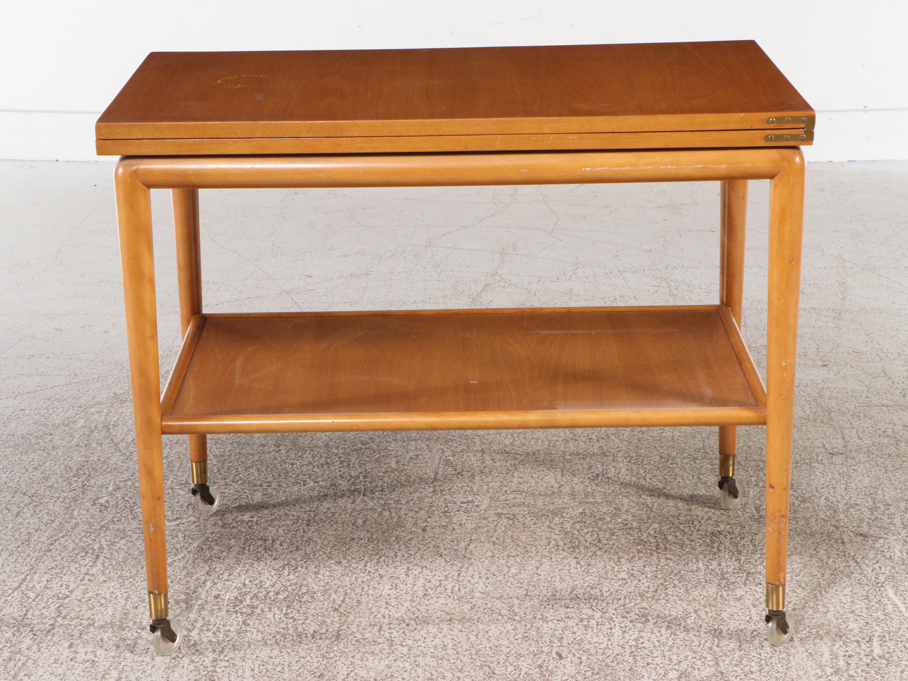 Widdicomb Designed by T. H. Robsjohn-Gibbings MCM Flip-Top Serving Cart