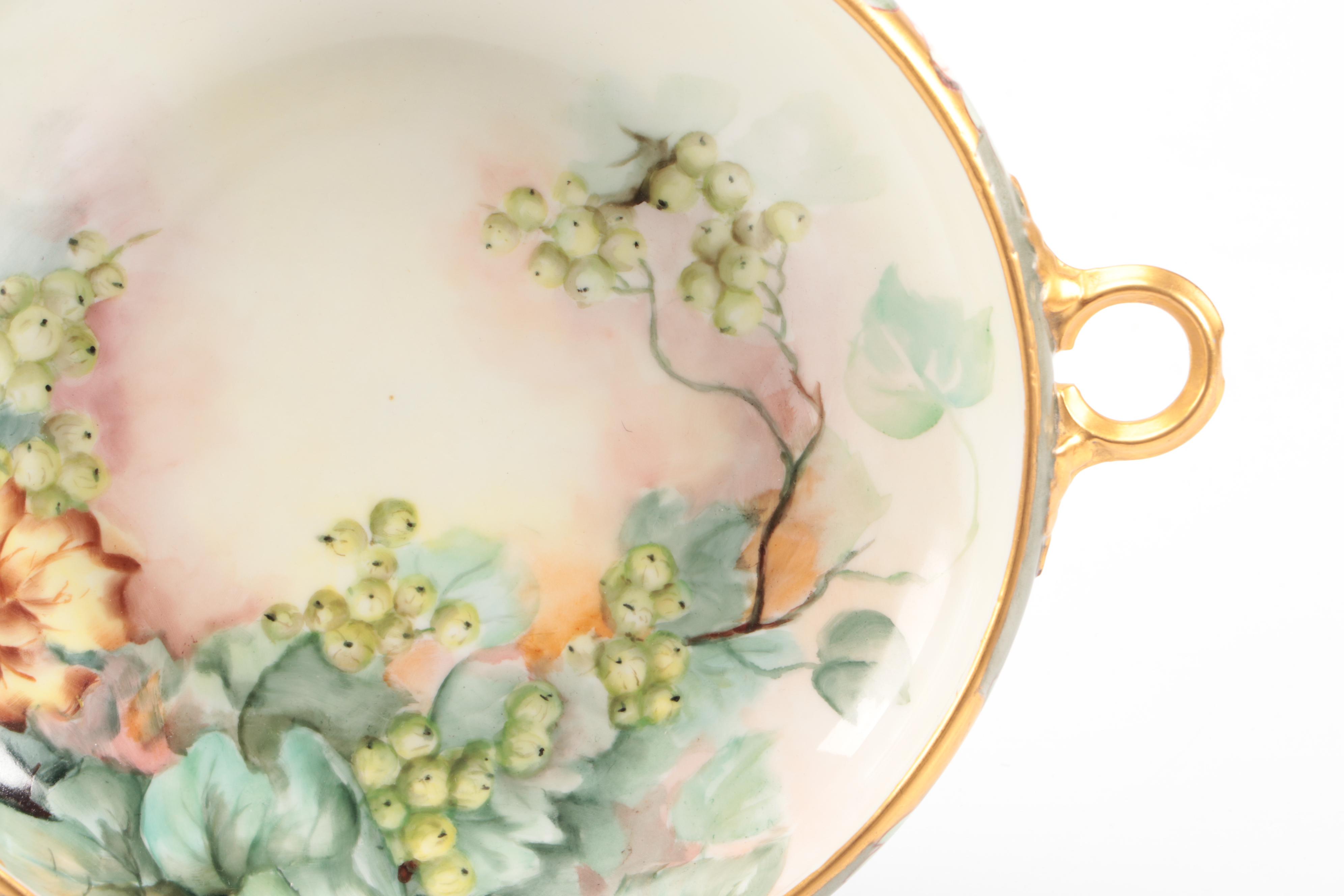 Noritake Lustreware Plates and Platter with Hobbyist Hand-Painted Bowl