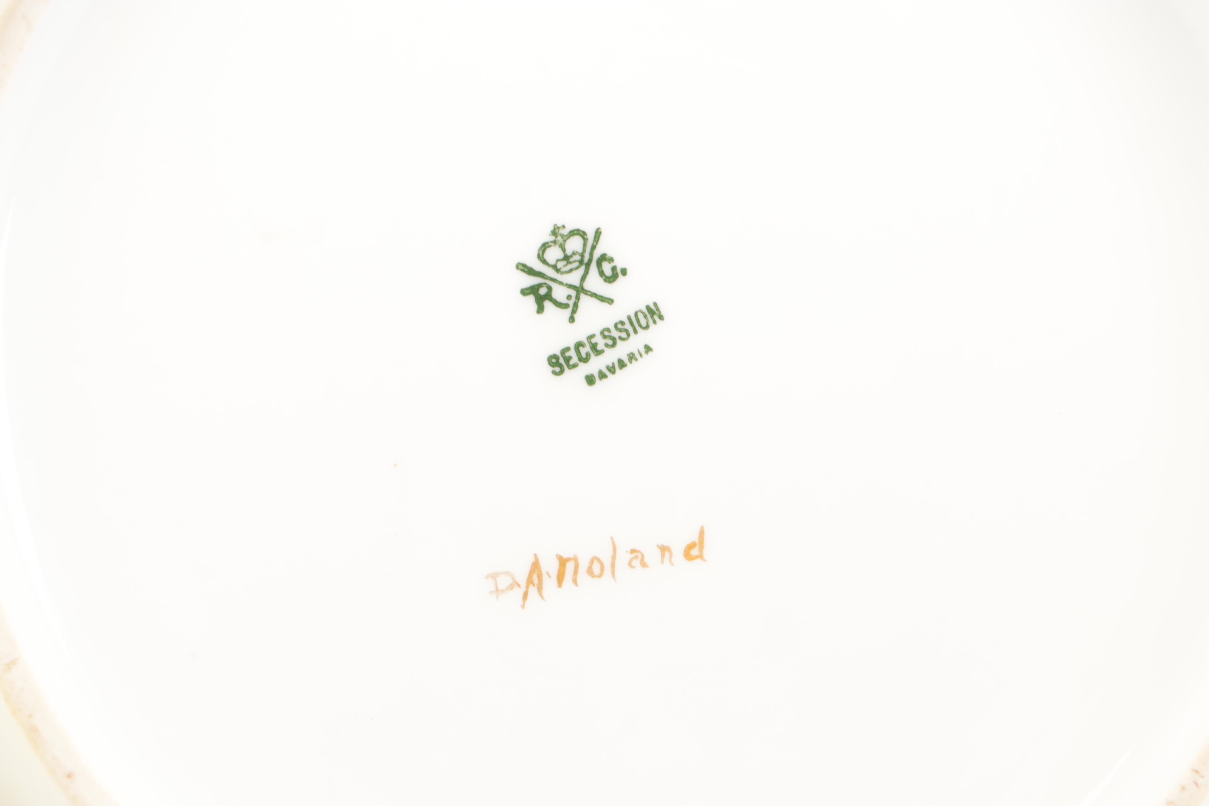 Noritake Lustreware Plates and Platter with Hobbyist Hand-Painted Bowl