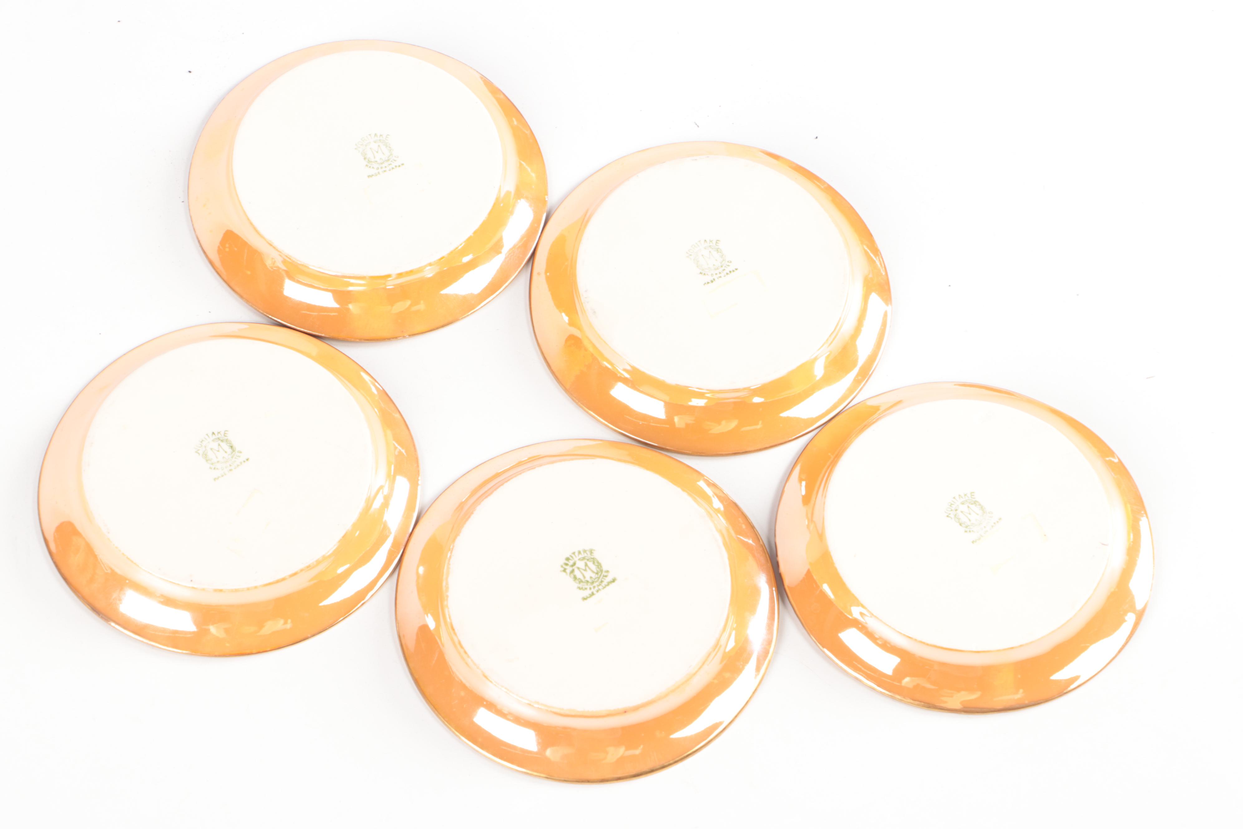 Noritake Lustreware Plates and Platter with Hobbyist Hand-Painted Bowl