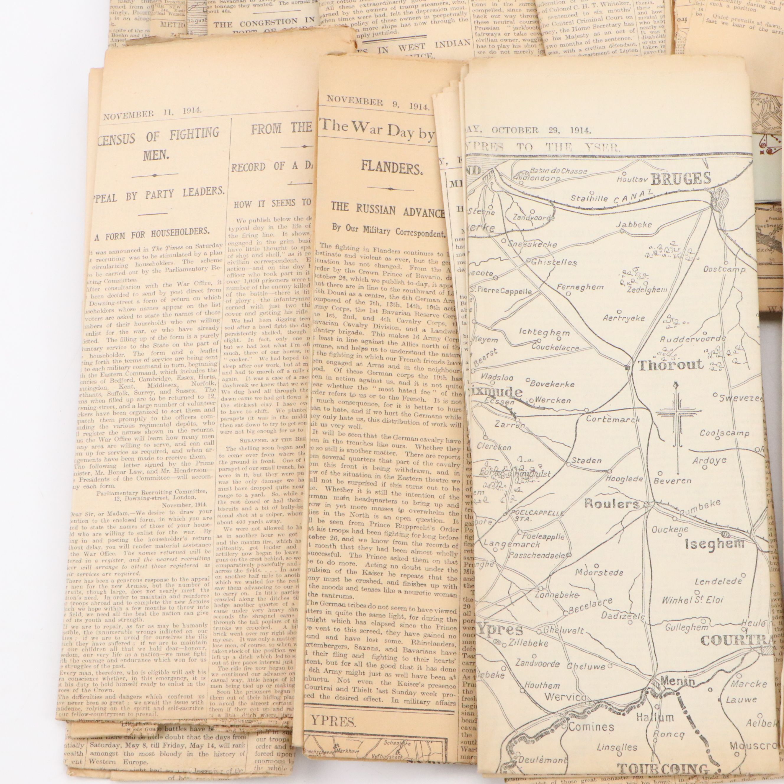 "The Times" Newspaper Collection Featuring World War I, 1914–1915