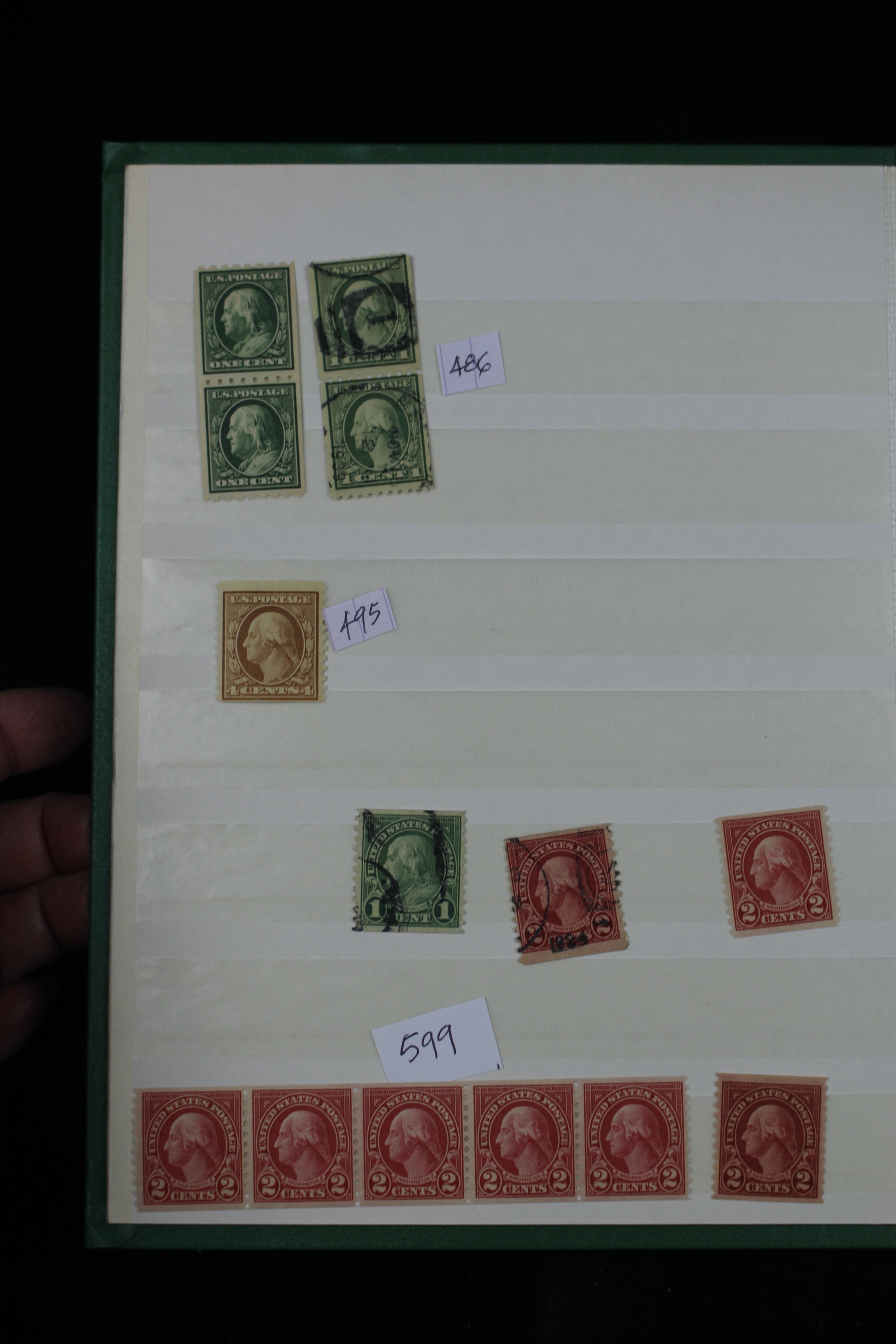 Dealer Stock Book of U.S. Postage Stamp Coils, Mint and Used