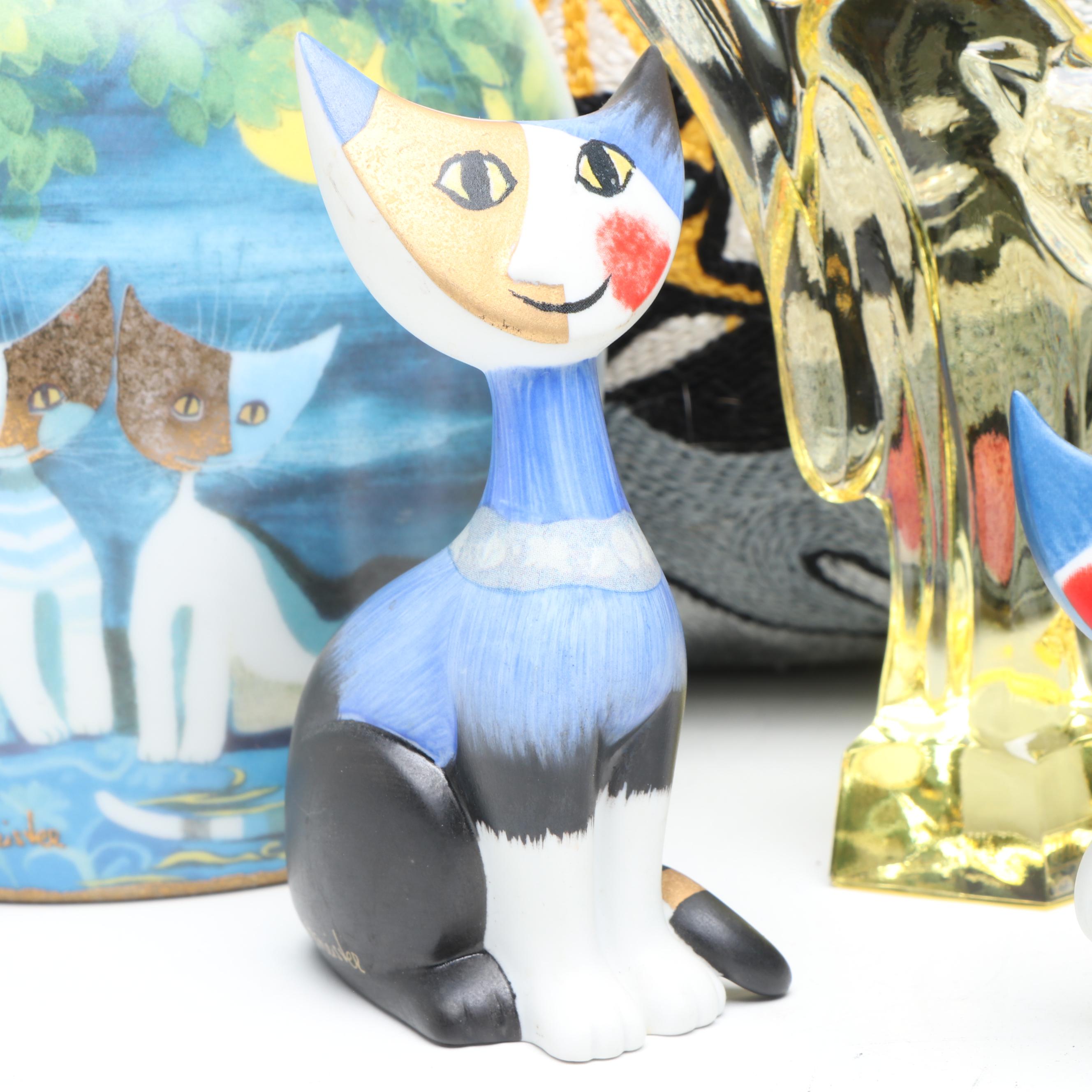Goebel Rosina Wachtmeister Vase and Figures with Other Cat Décor