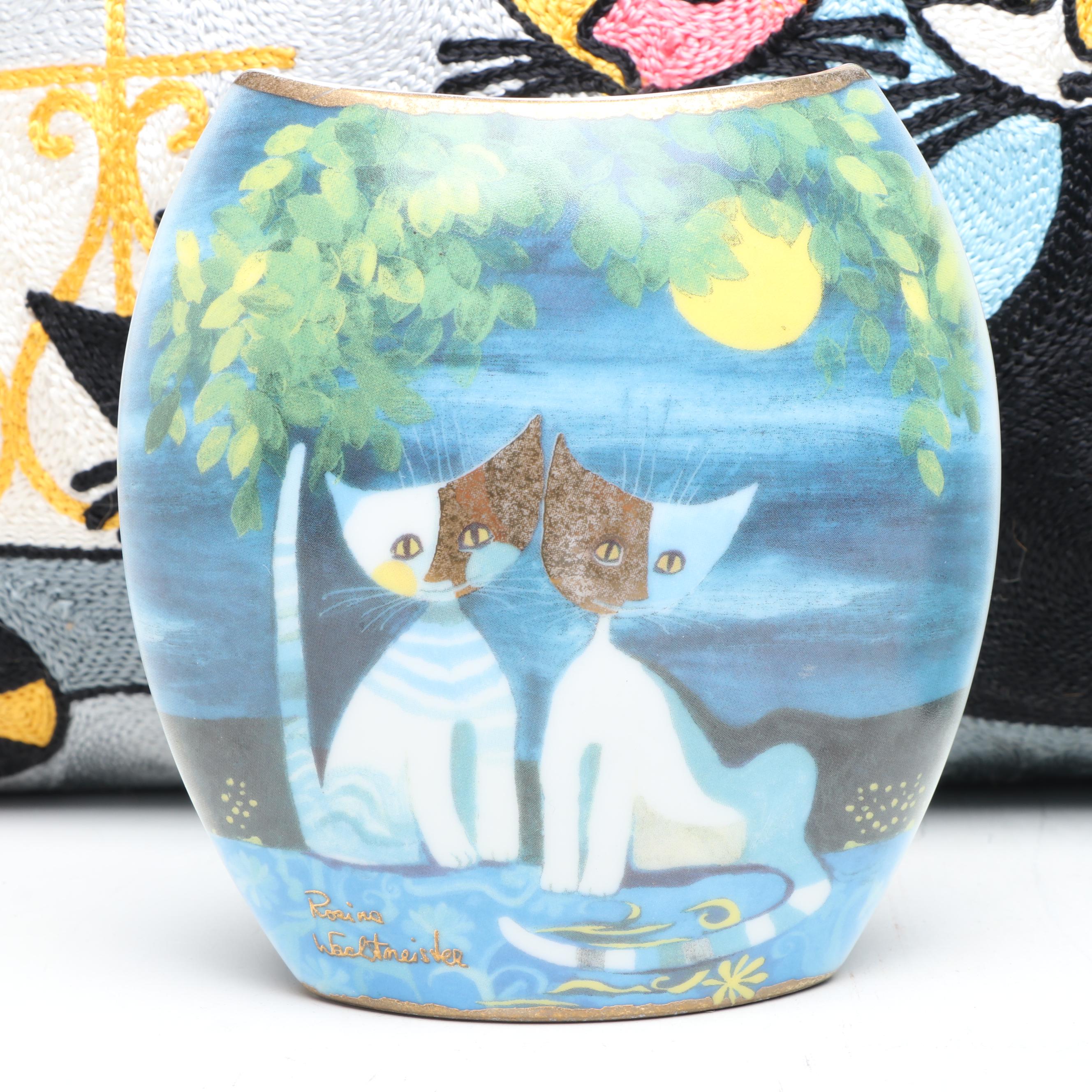 Goebel Rosina Wachtmeister Vase and Figures with Other Cat Décor
