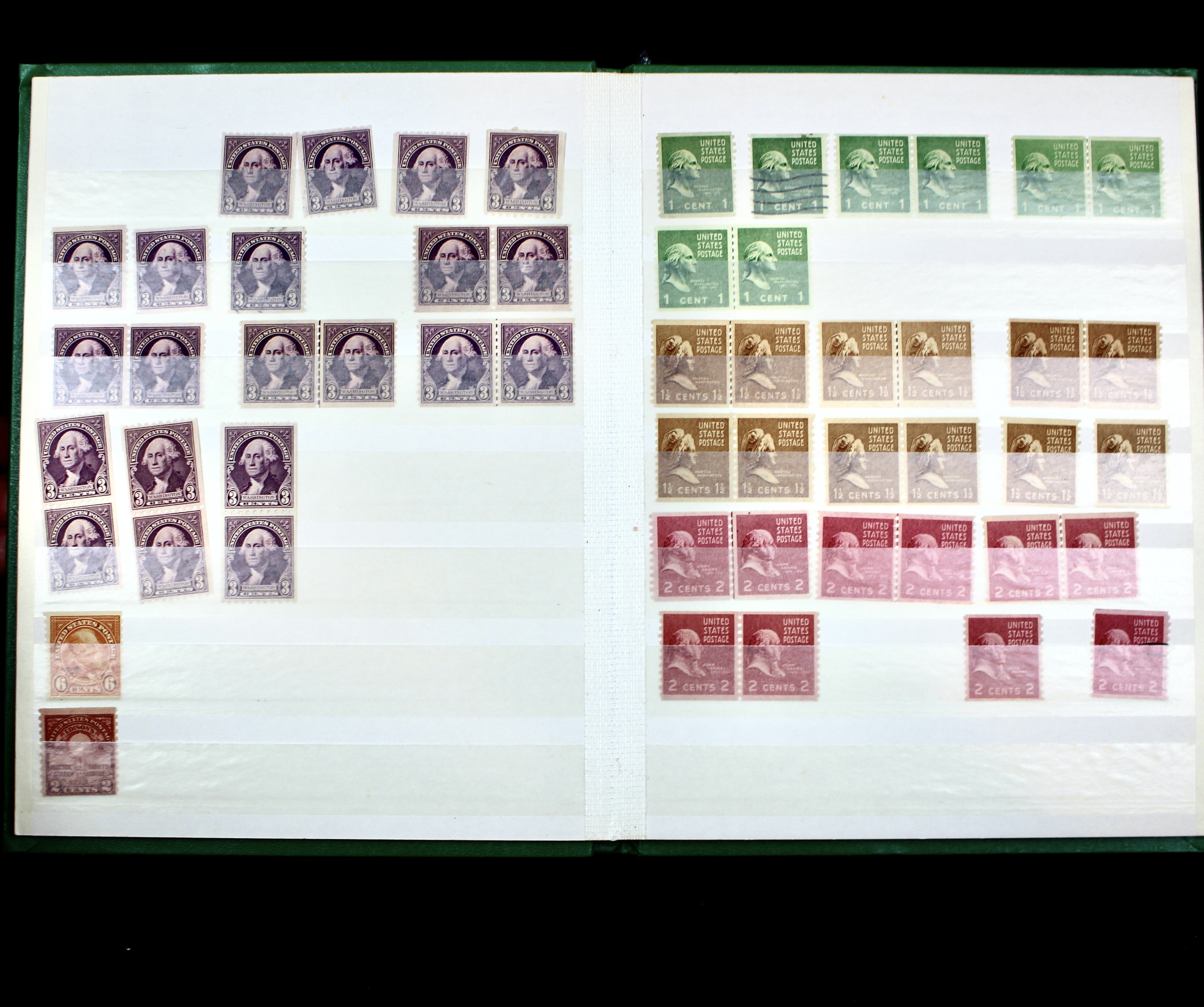 Dealer Stock Book of U.S. Postage Stamp Coils, Mint and Used