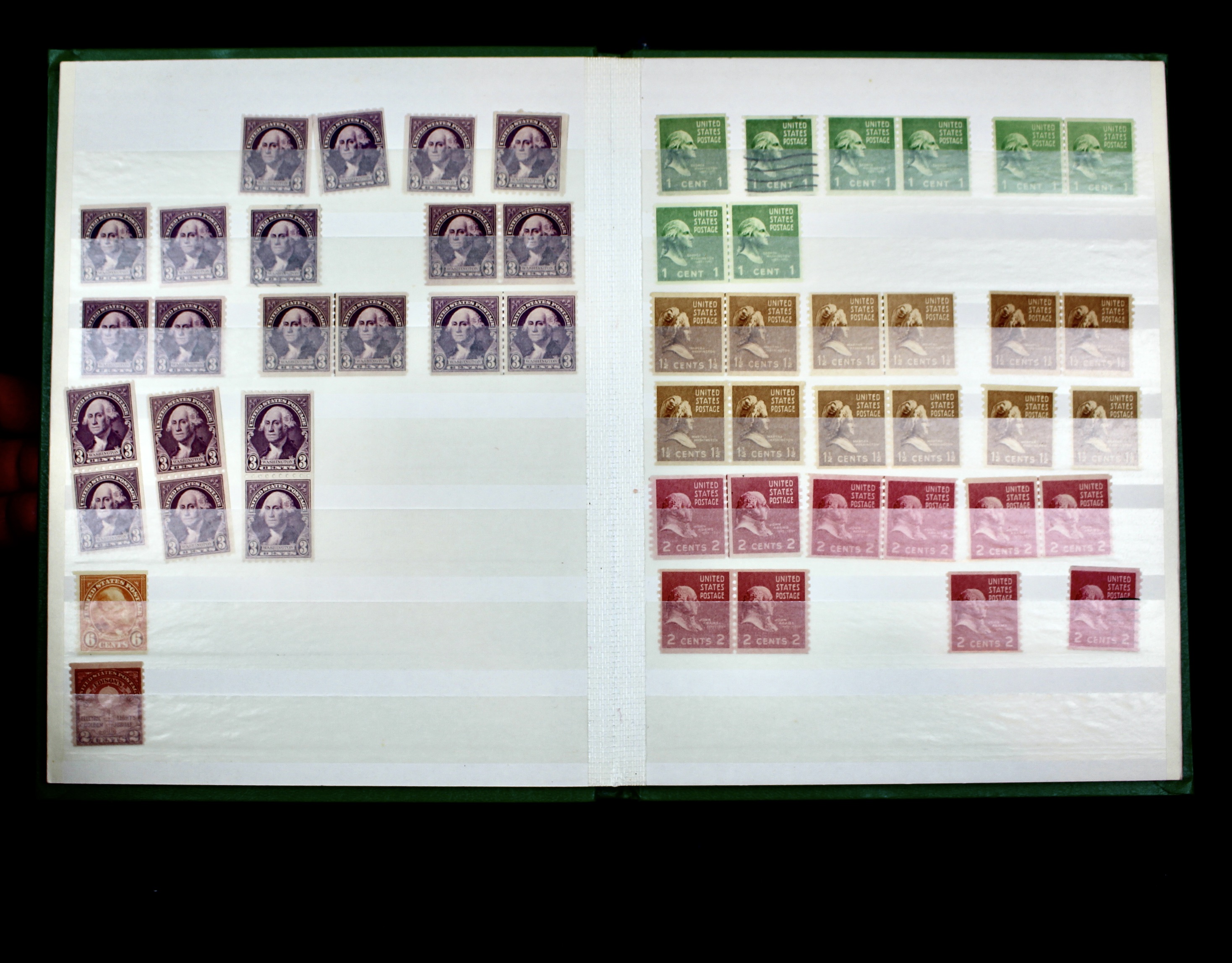 Dealer Stock Book of U.S. Postage Stamp Coils, Mint and Used