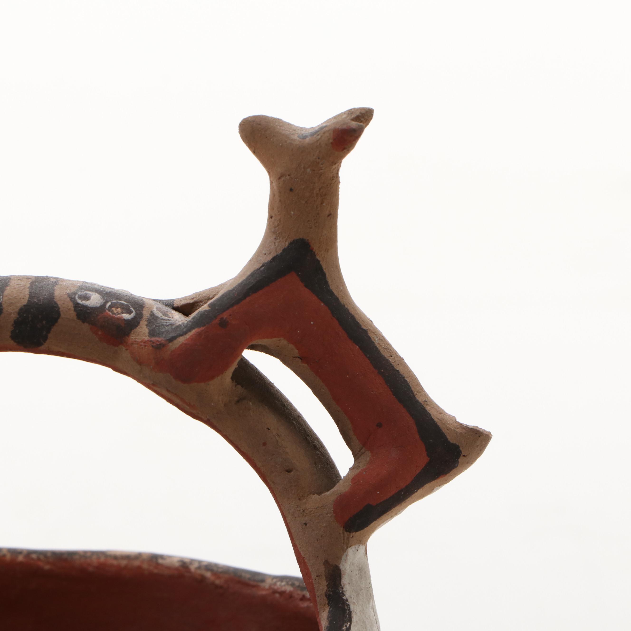 W. Concho Aconma Pottery Vase with Other Earthenware Basket