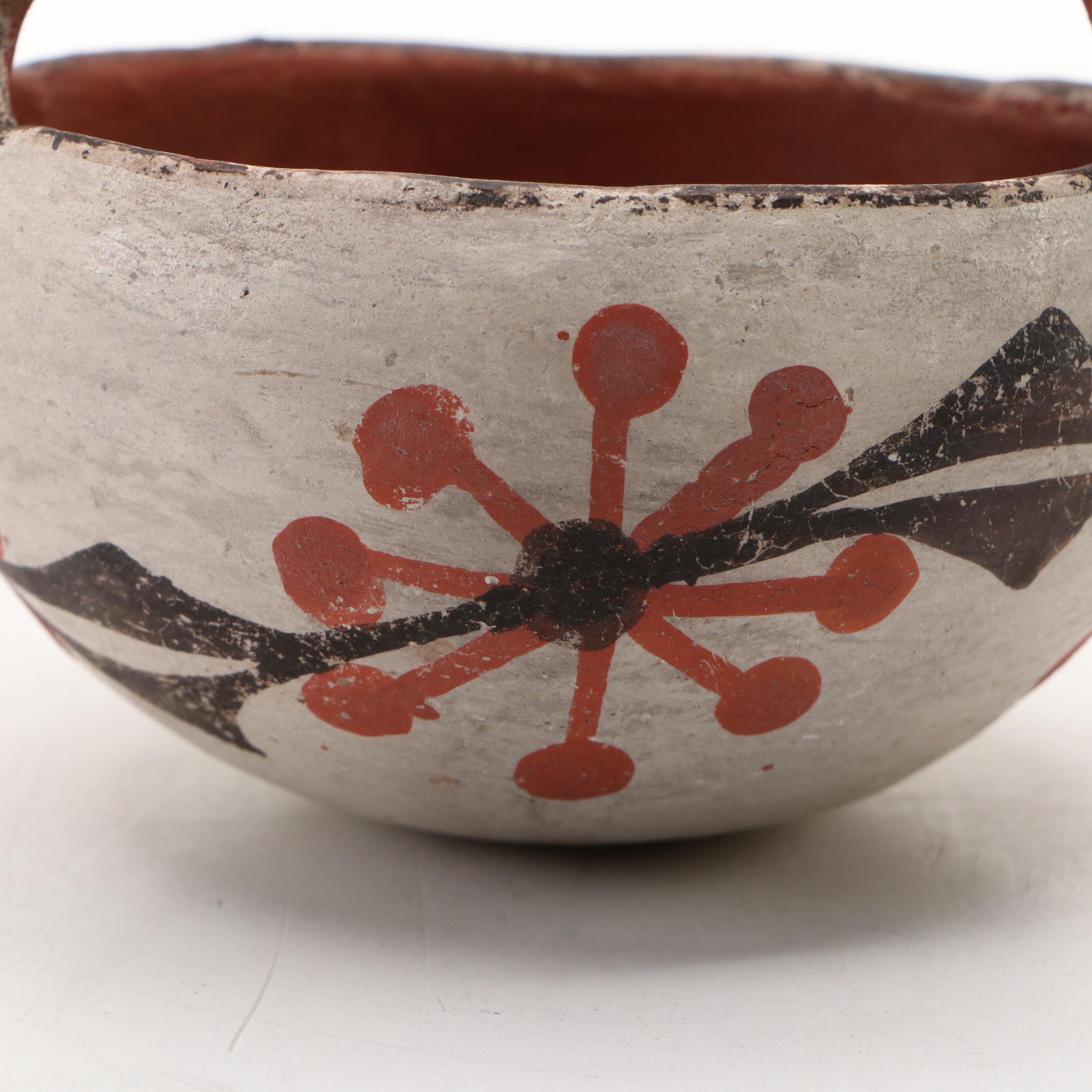 W. Concho Aconma Pottery Vase with Other Earthenware Basket