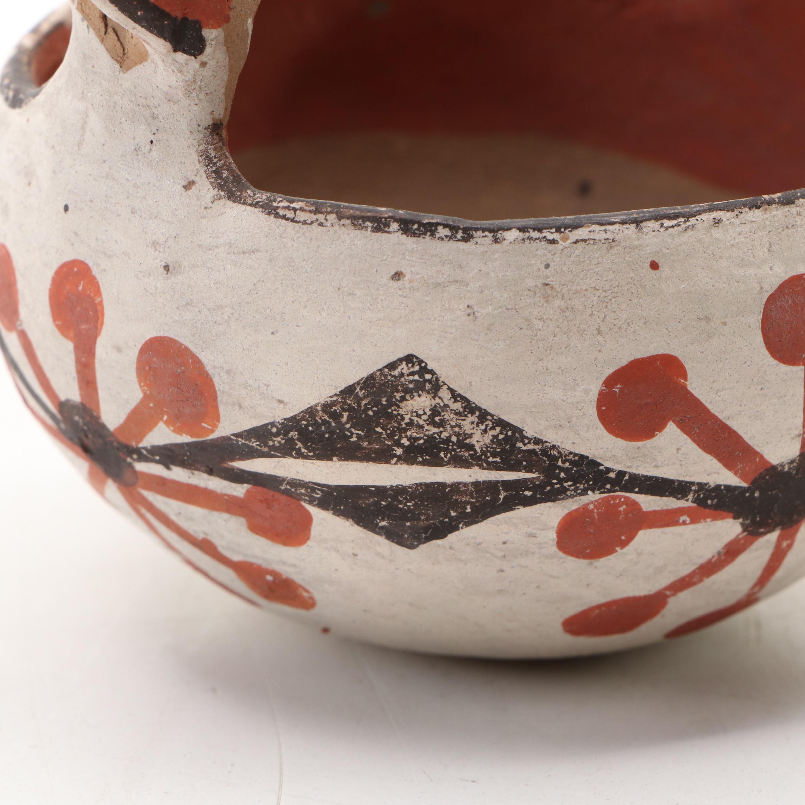 W. Concho Aconma Pottery Vase with Other Earthenware Basket