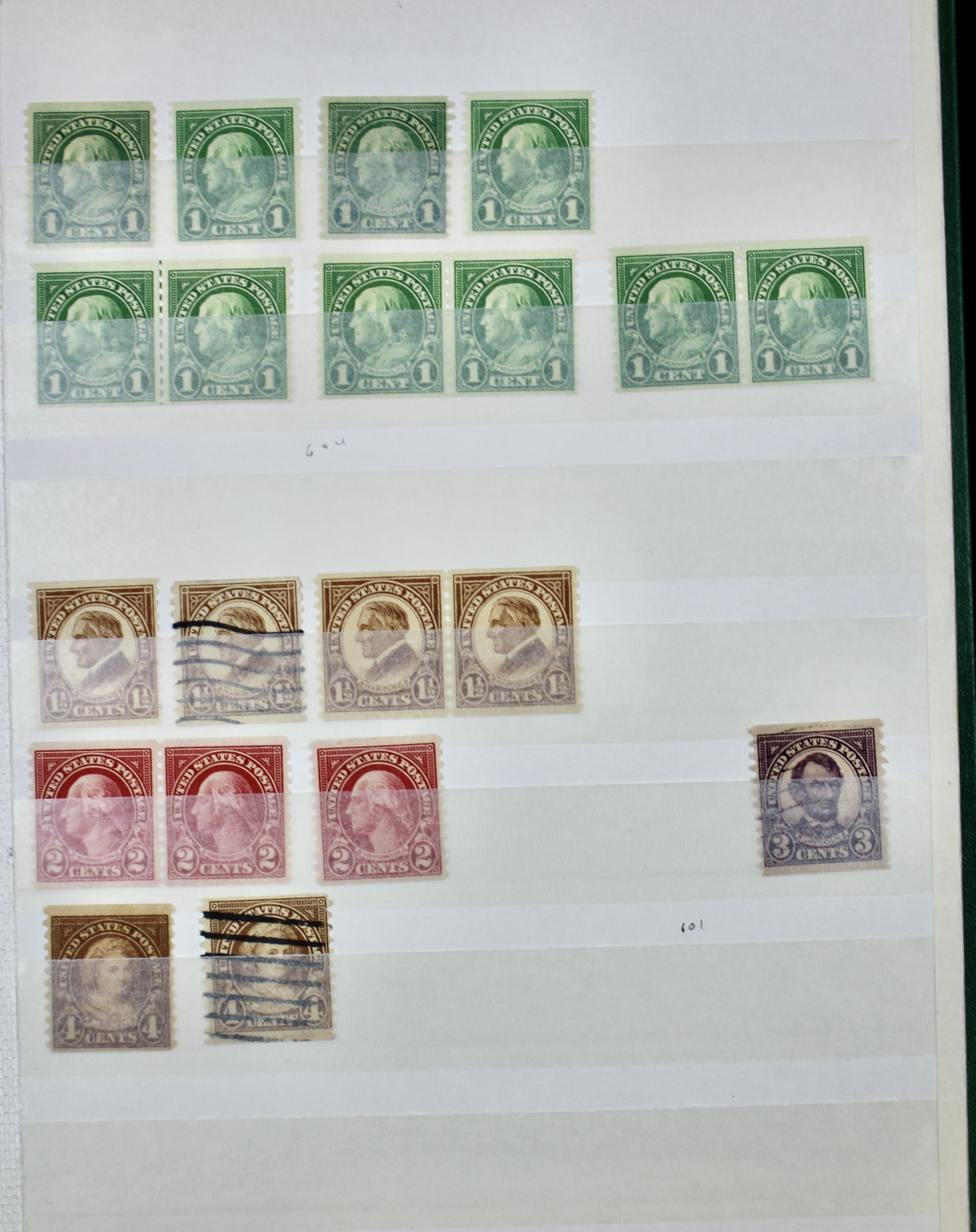 Dealer Stock Book of U.S. Postage Stamp Coils, Mint and Used