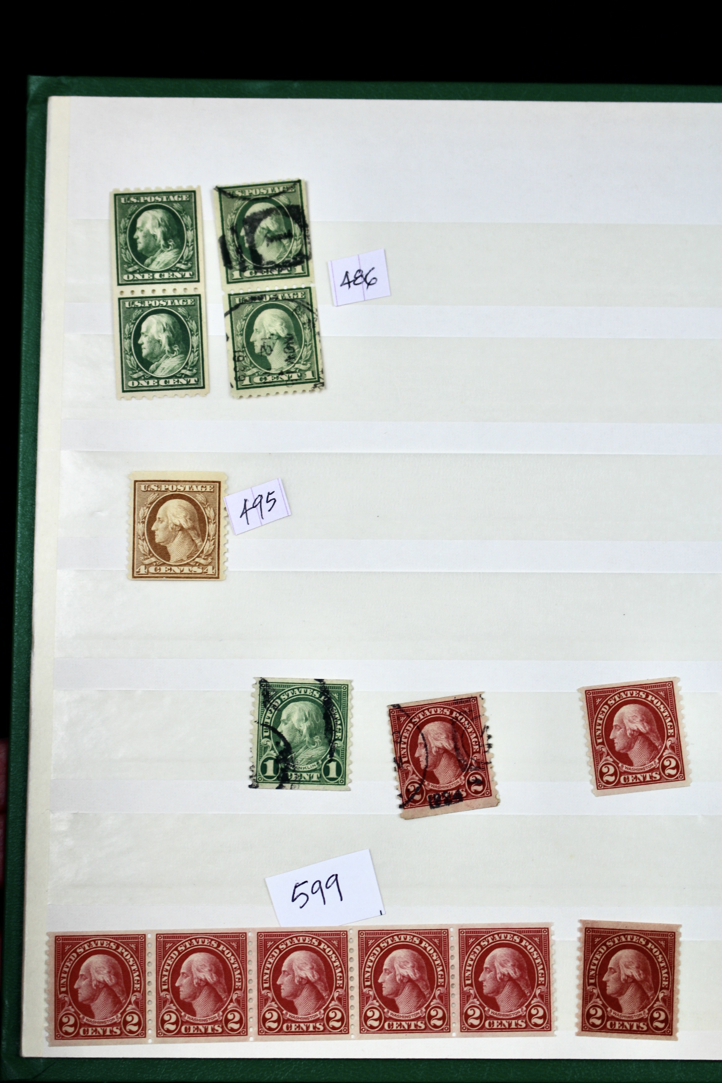 Dealer Stock Book of U.S. Postage Stamp Coils, Mint and Used