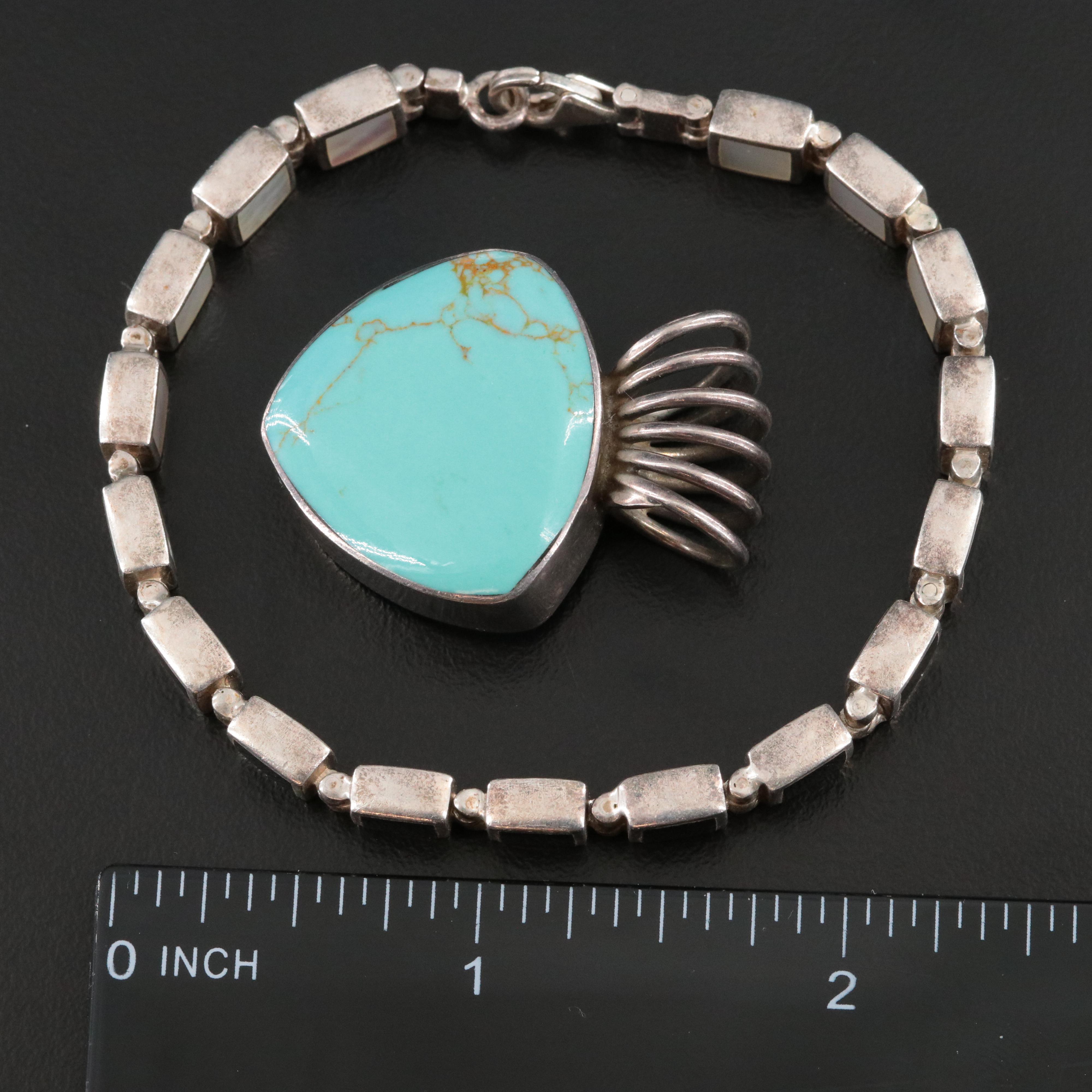 Sterling Gemstone Charriol Reversible Bracelet and Assorted Jewelry