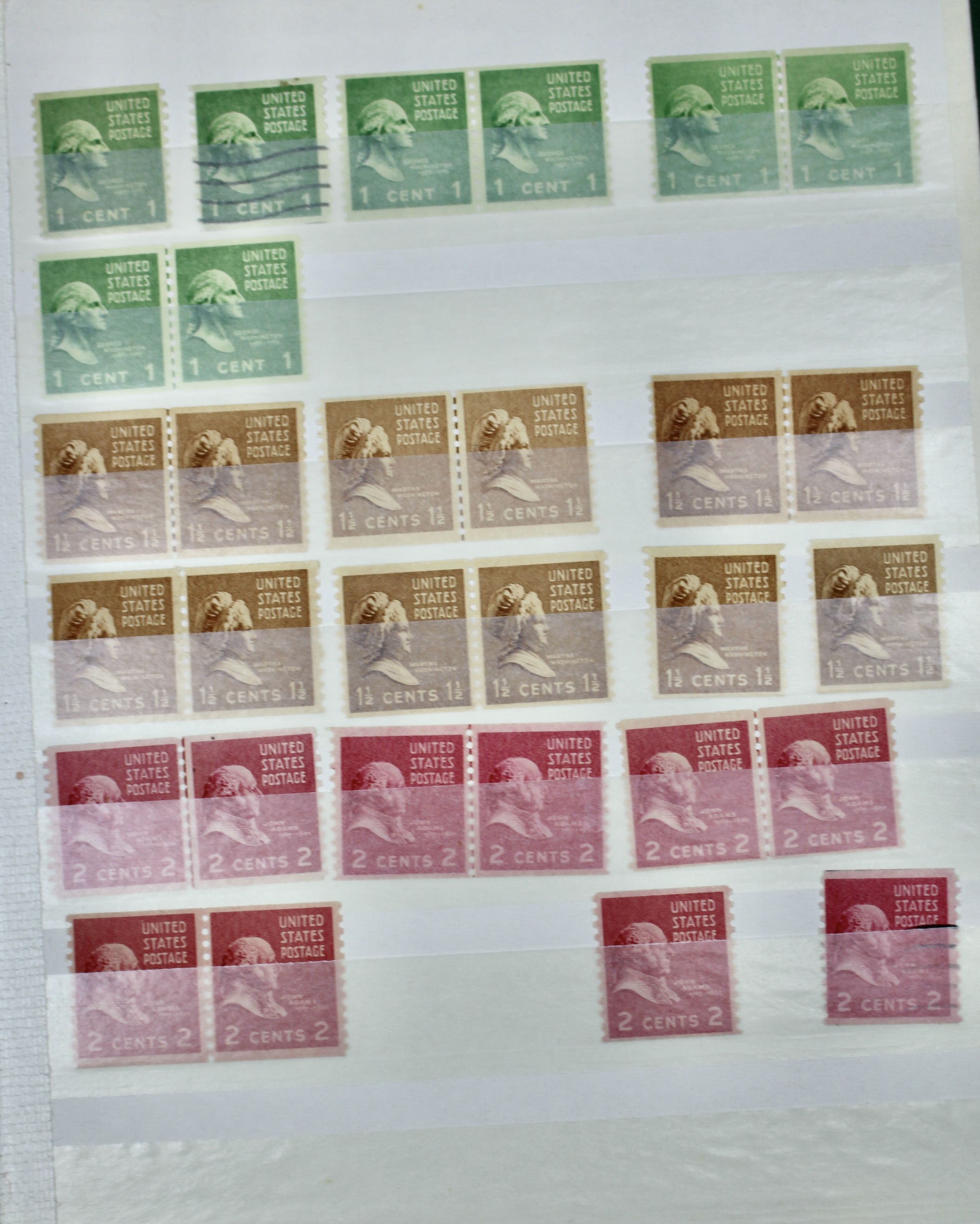 Dealer Stock Book of U.S. Postage Stamp Coils, Mint and Used