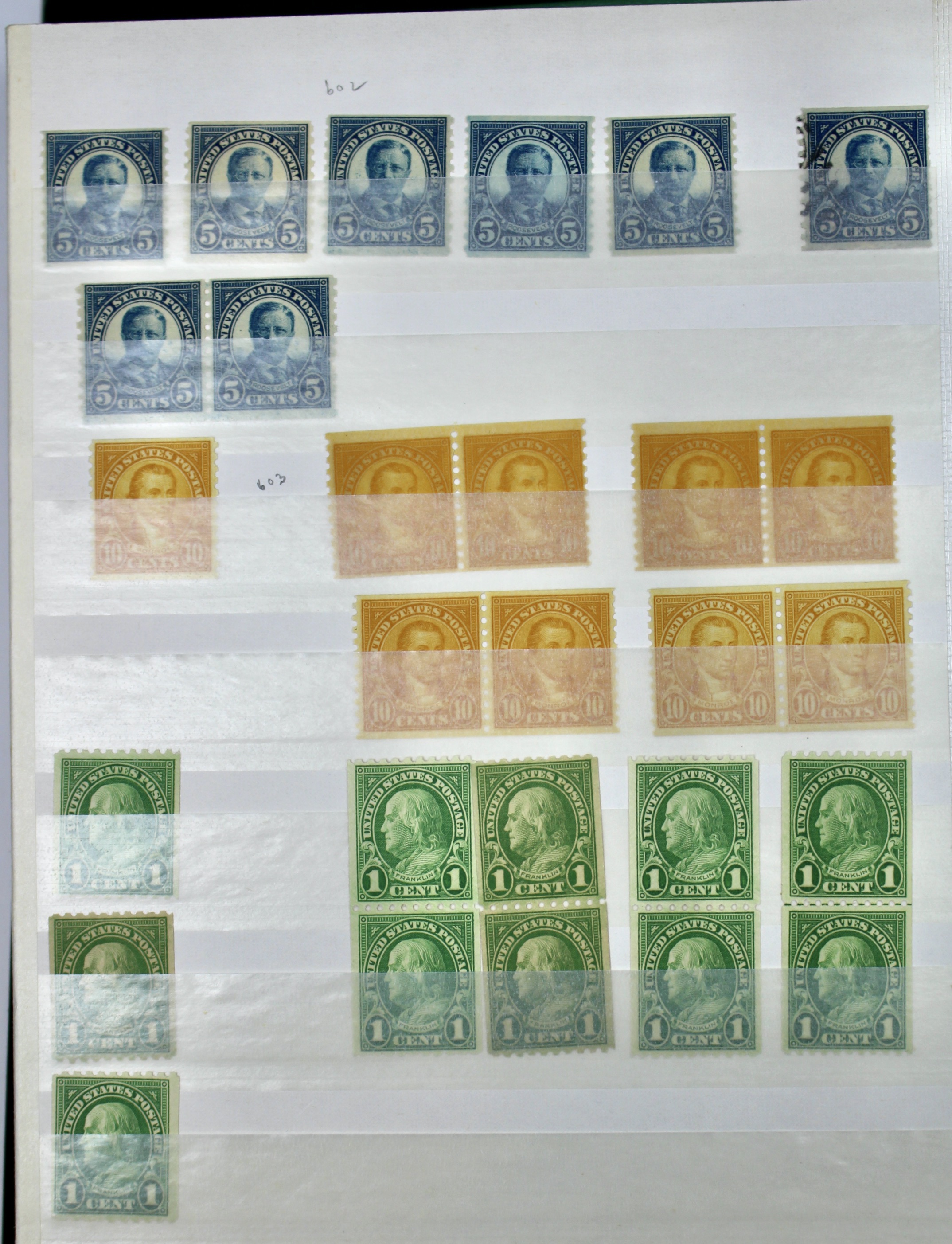 Dealer Stock Book of U.S. Postage Stamp Coils, Mint and Used