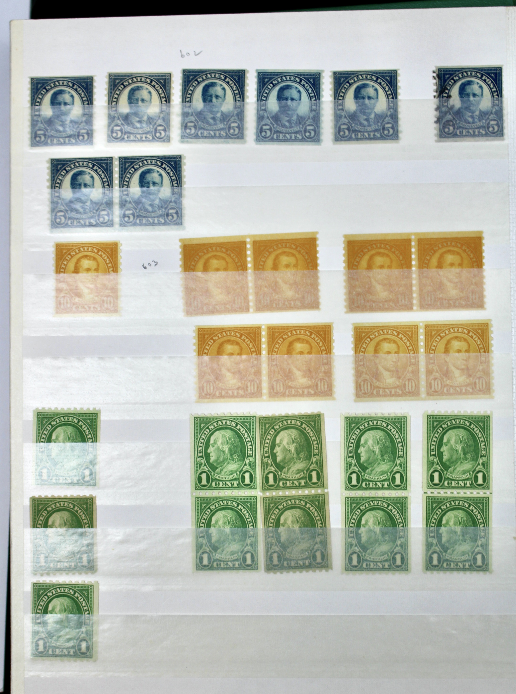 Dealer Stock Book of U.S. Postage Stamp Coils, Mint and Used