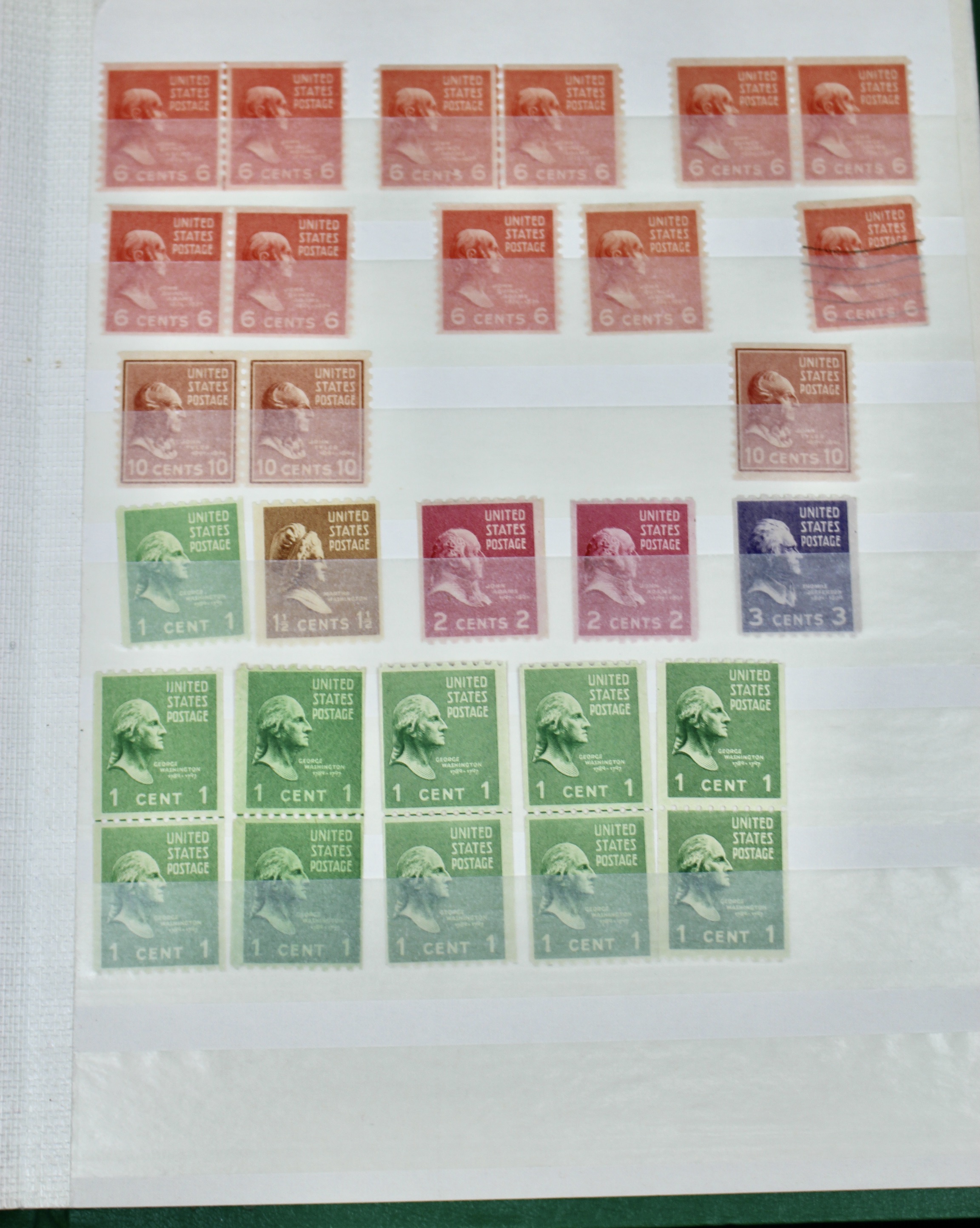 Dealer Stock Book of U.S. Postage Stamp Coils, Mint and Used