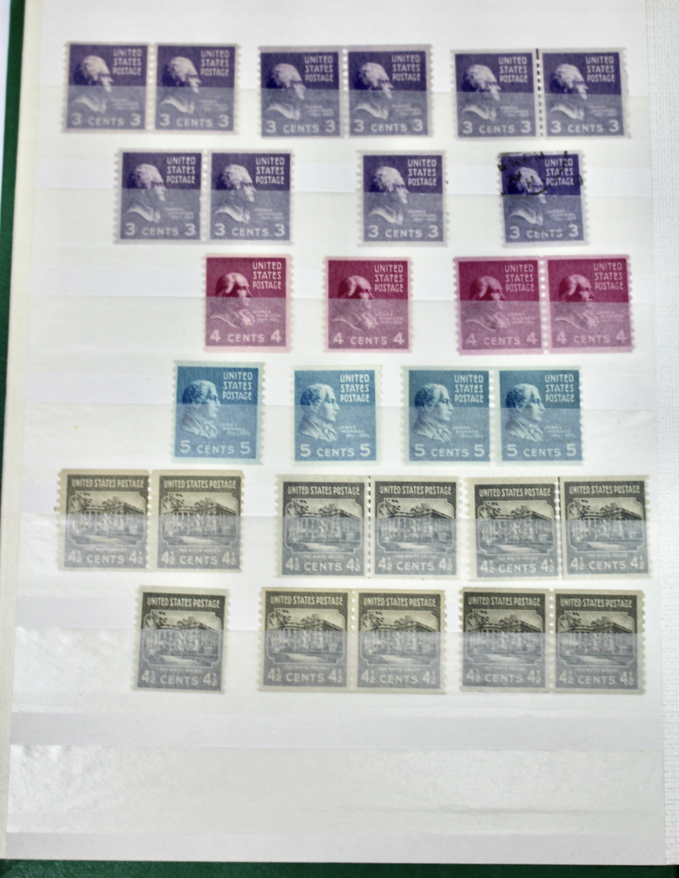 Dealer Stock Book of U.S. Postage Stamp Coils, Mint and Used