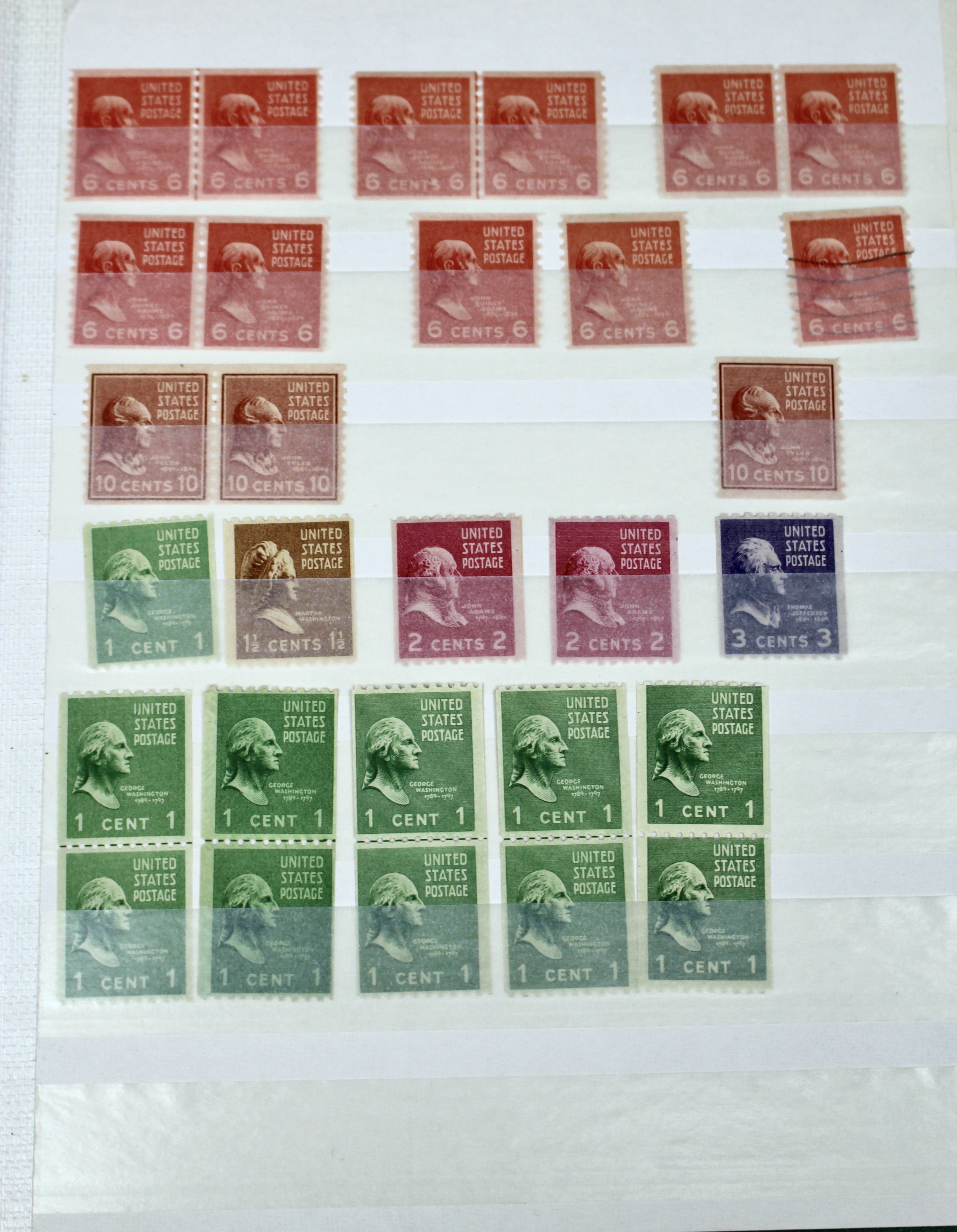 Dealer Stock Book of U.S. Postage Stamp Coils, Mint and Used