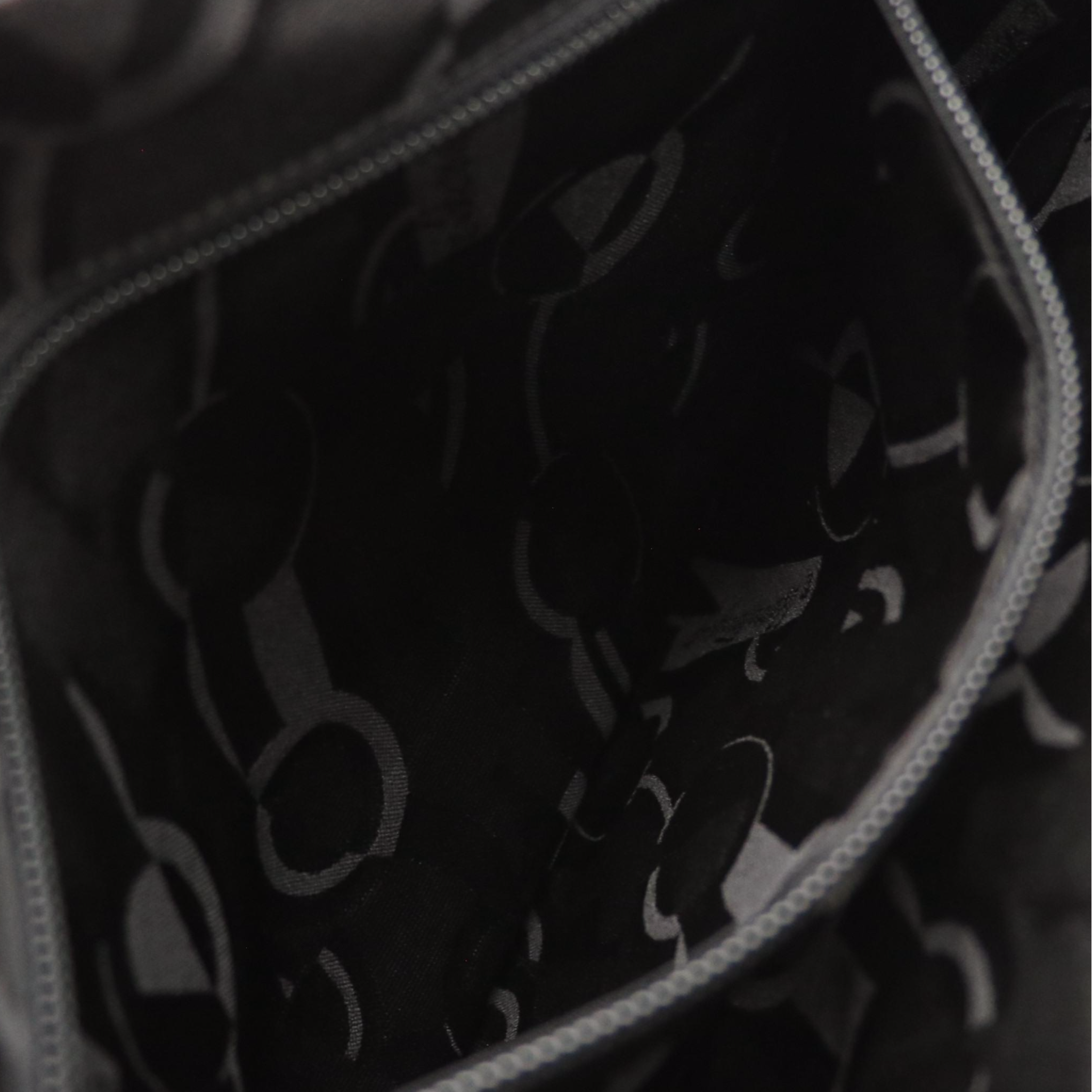 Salvatore Ferragamo Vara Chain Strap Shoulder Bag in Black Nylon Canvas