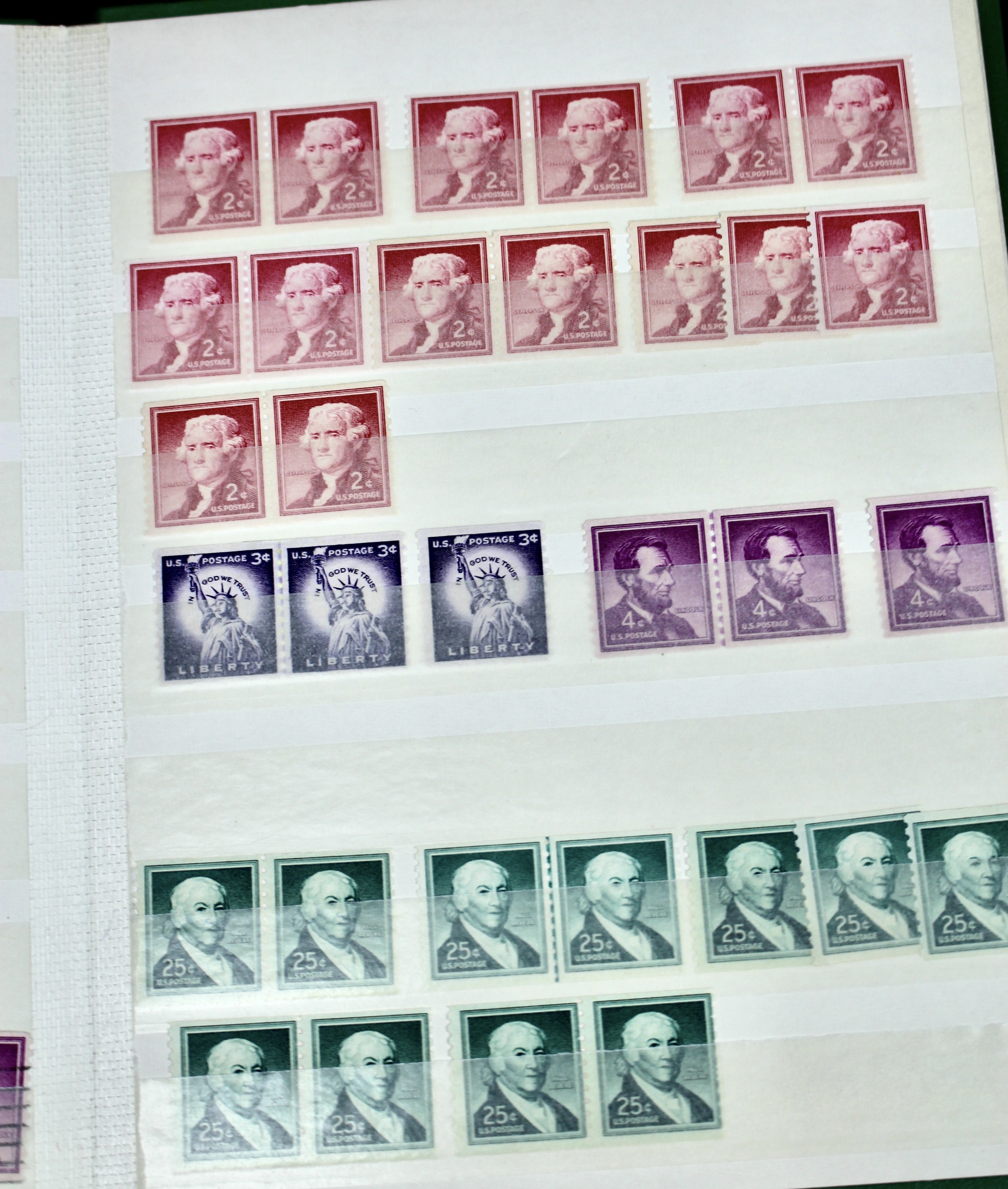 Dealer Stock Book of U.S. Postage Stamp Coils, Mint and Used