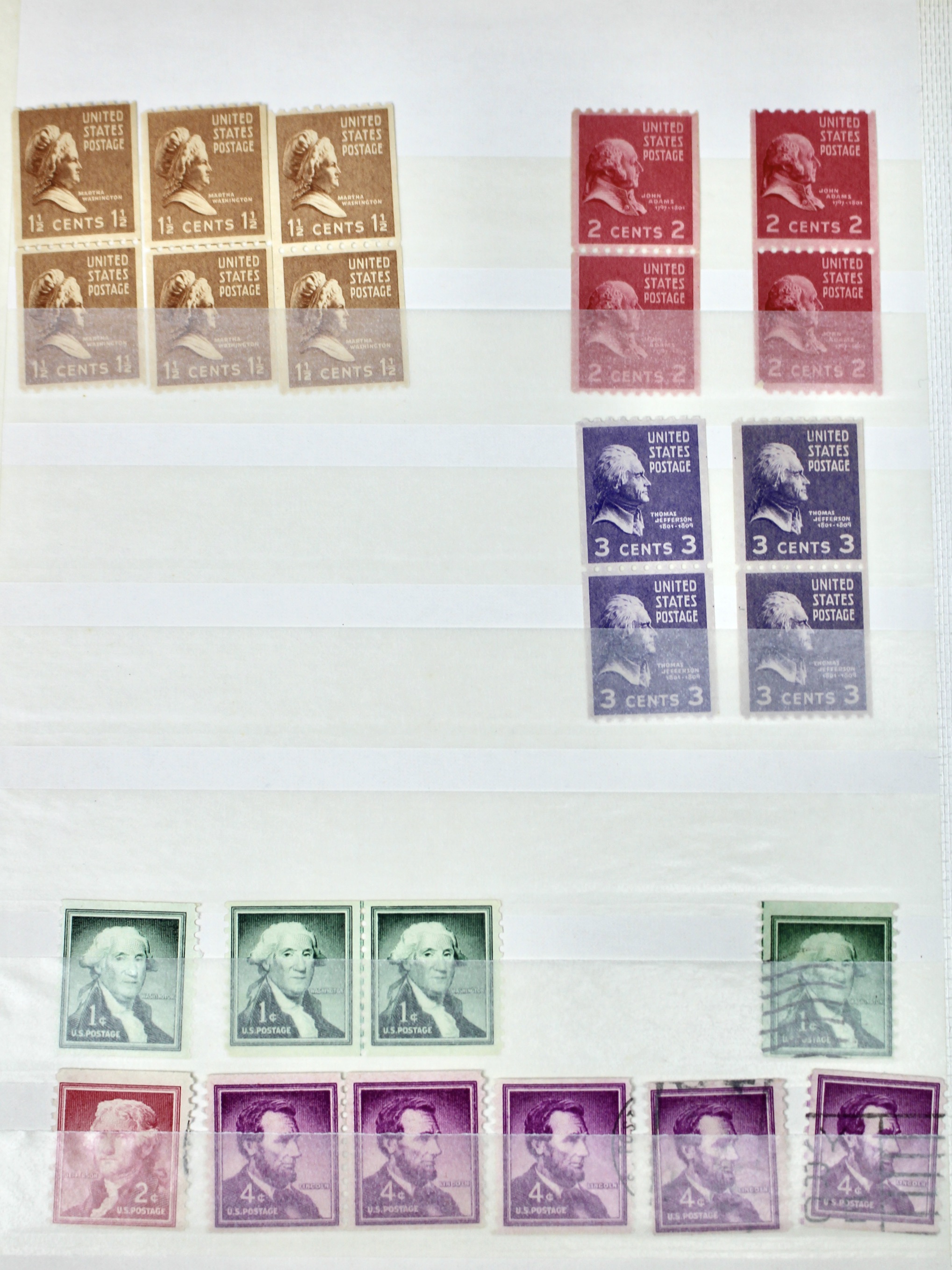 Dealer Stock Book of U.S. Postage Stamp Coils, Mint and Used