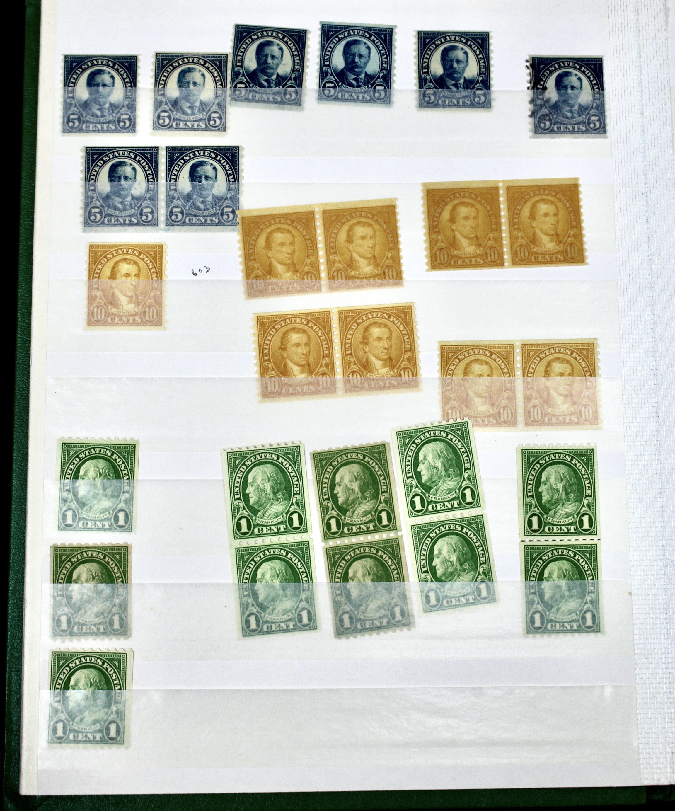 Dealer Stock Book of U.S. Postage Stamp Coils, Mint and Used