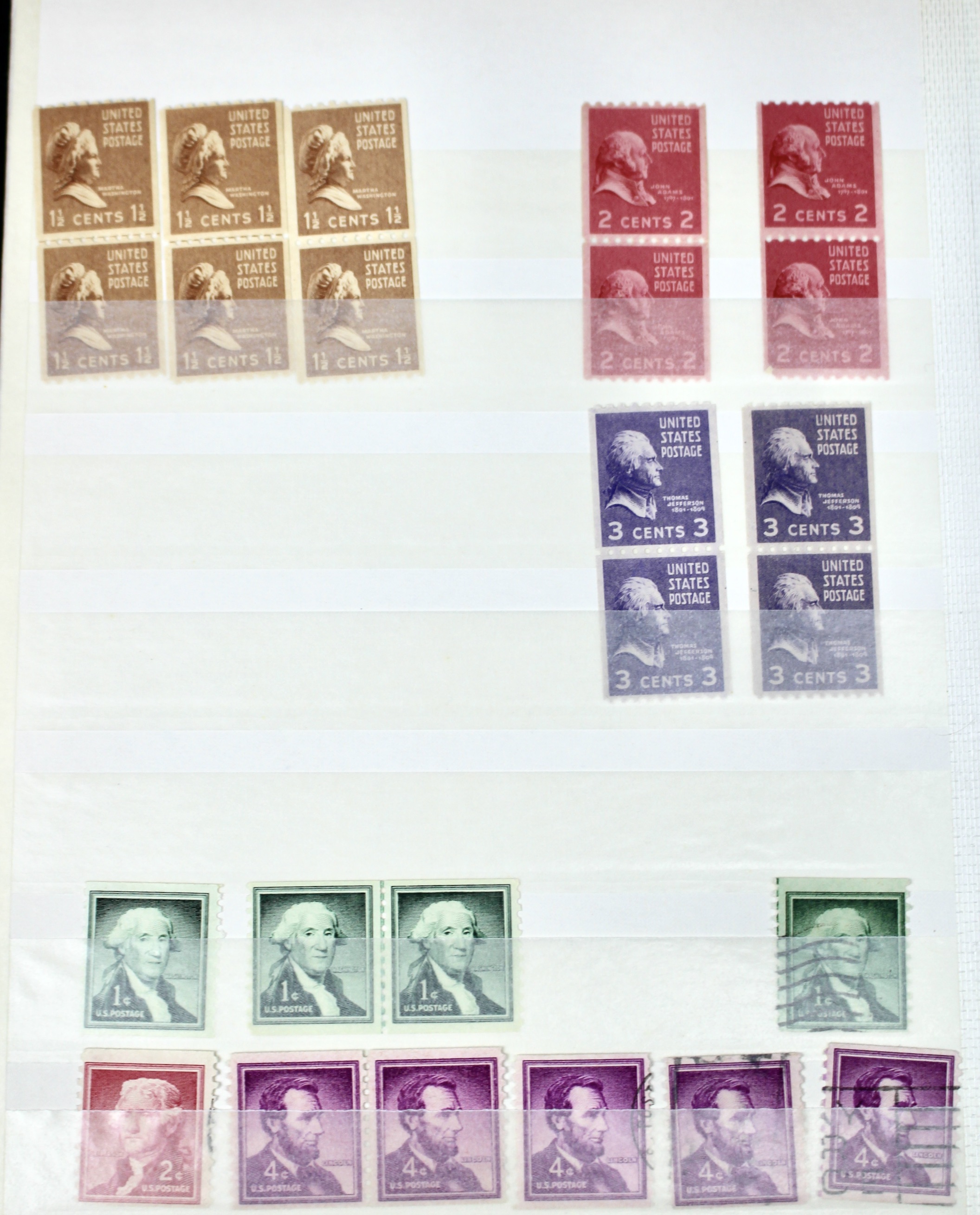 Dealer Stock Book of U.S. Postage Stamp Coils, Mint and Used