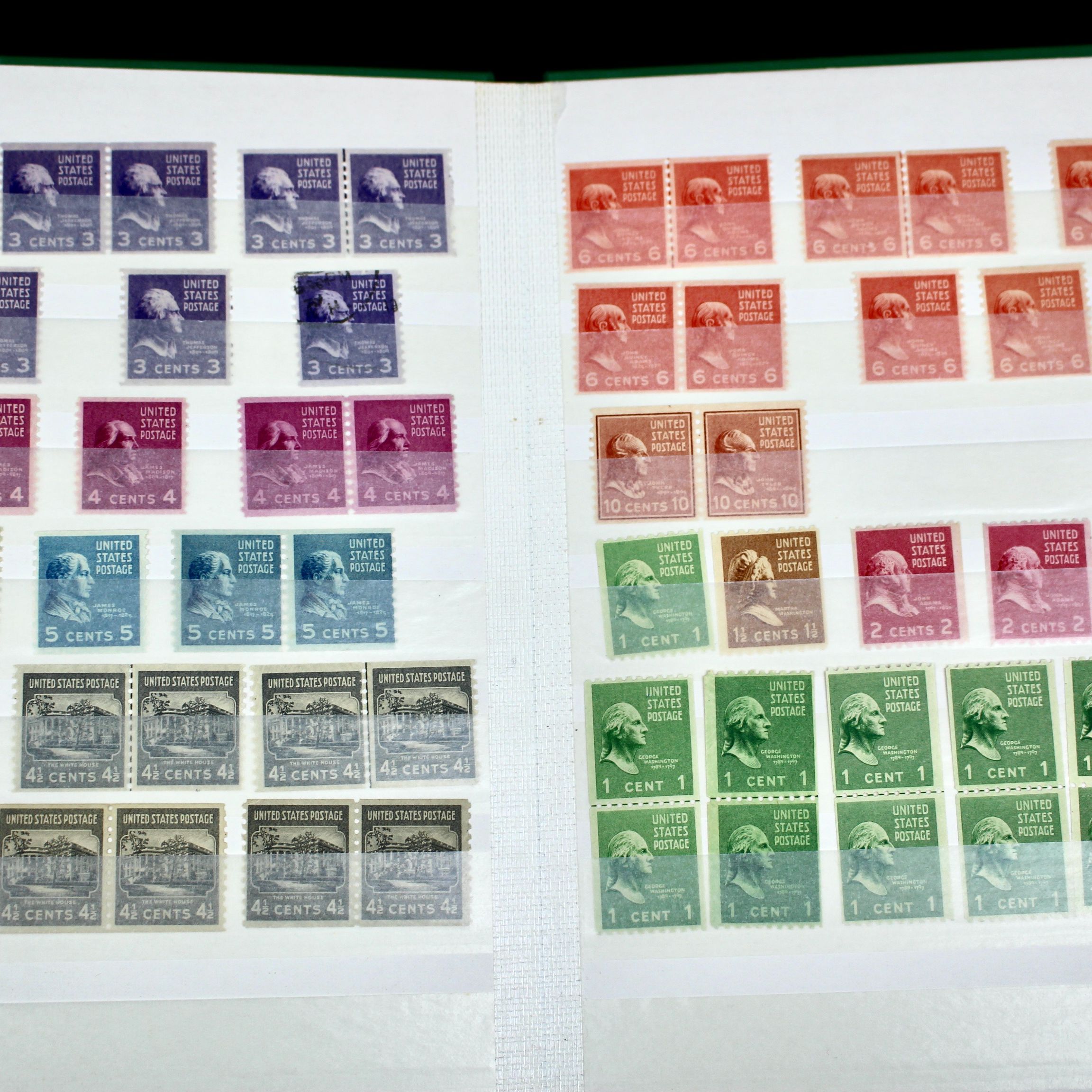 Dealer Stock Book of U.S. Postage Stamp Coils, Mint and Used