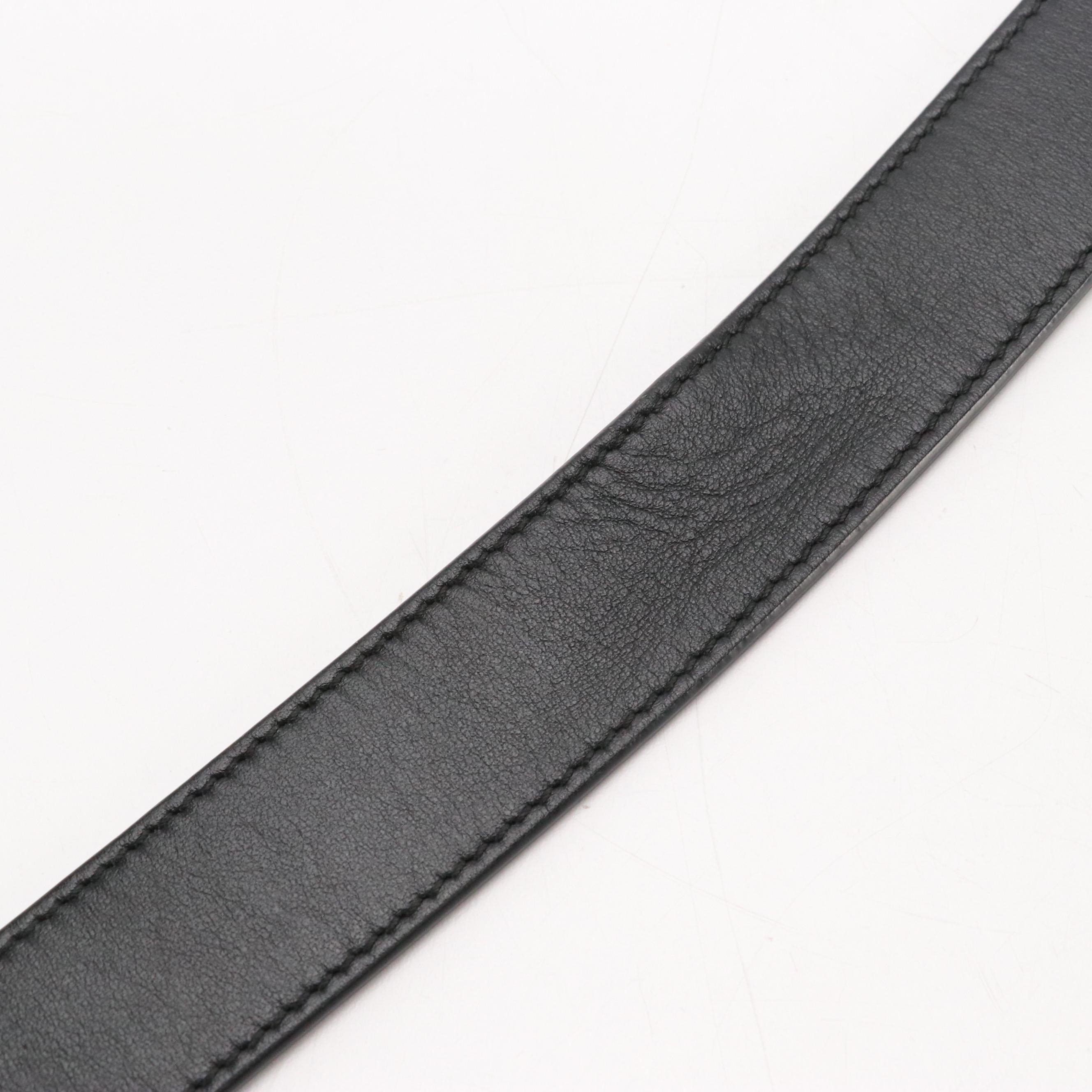 Gucci GG Marmont Belt in Black Calfskin Leather