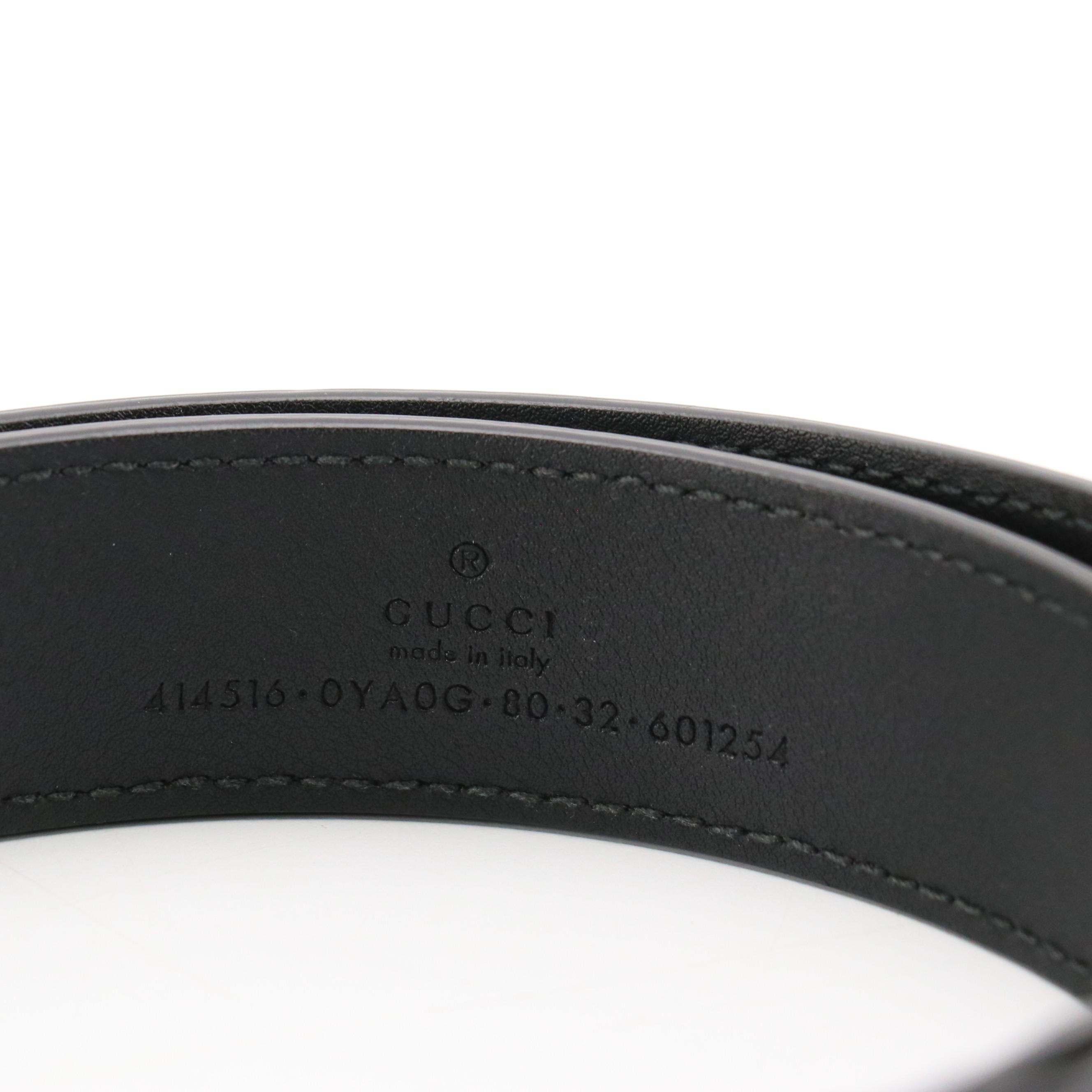 Gucci GG Marmont Belt in Black Calfskin Leather