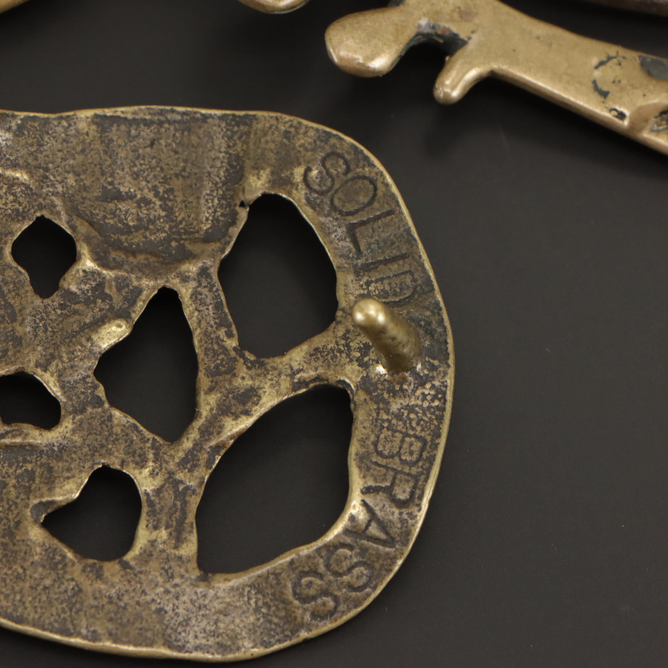 Brutalist Style Brass Belt Buckles