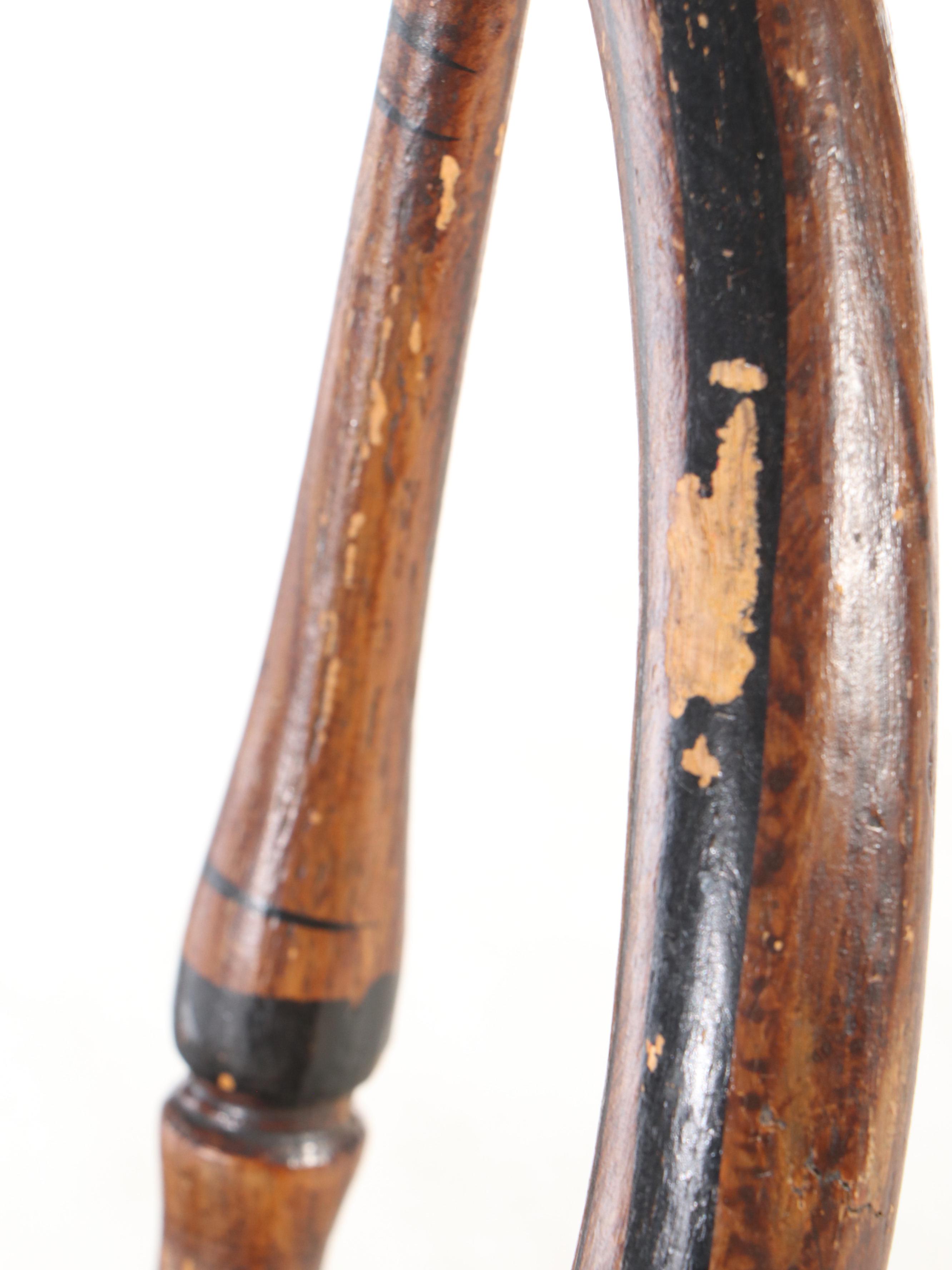 Colonial Style Walnut Dining Table with Two Windsor Chairs