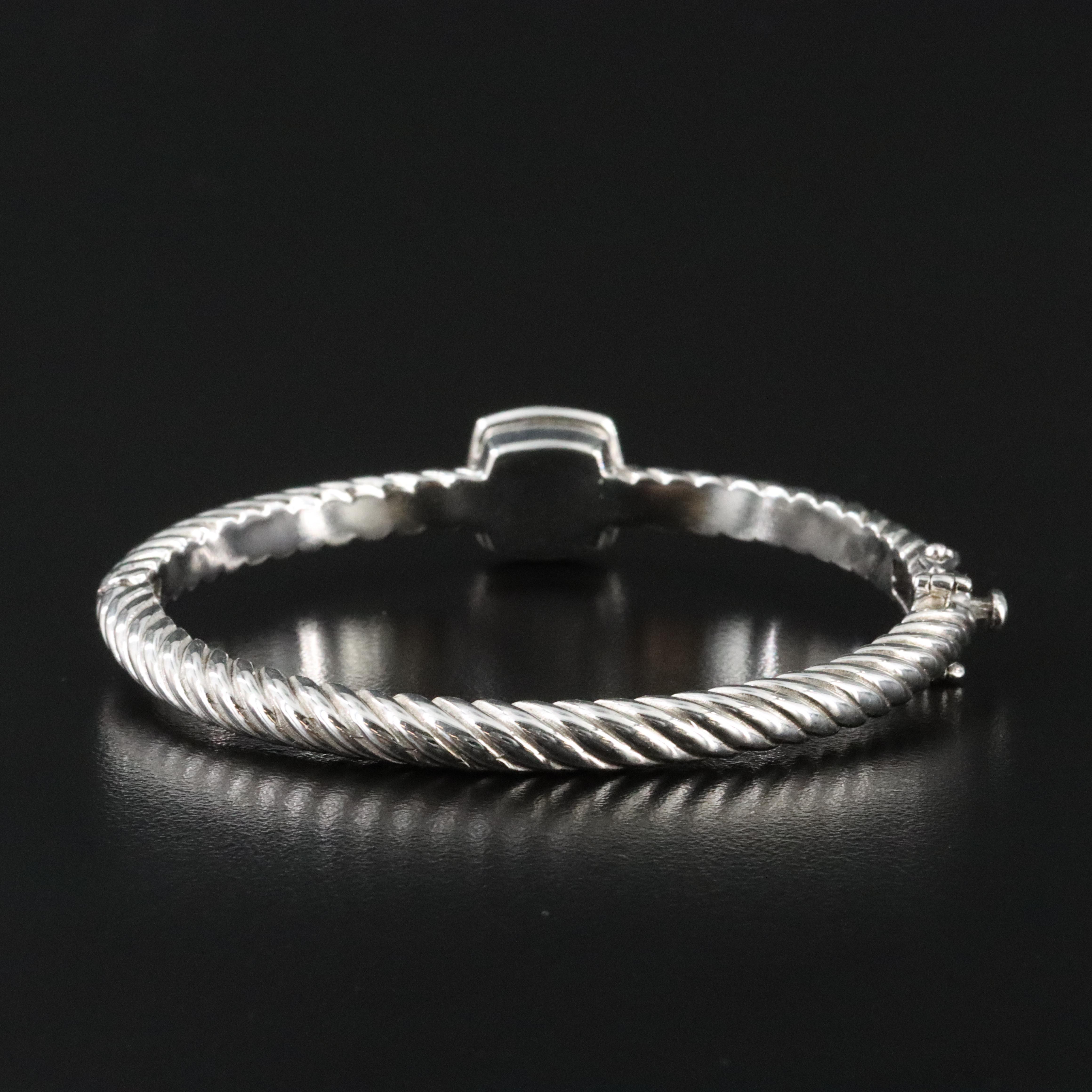 Sterling Amethyst and Diamond Bangle