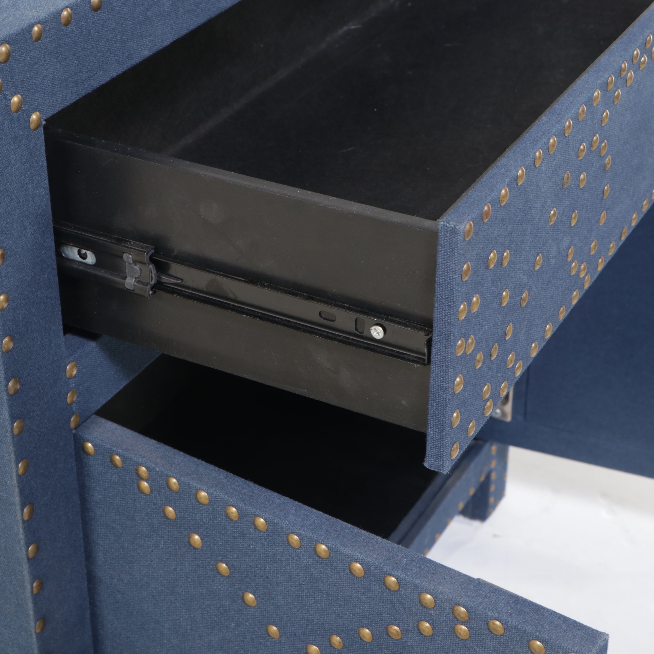 Contemporary Denim Veneered Accent Cabinet