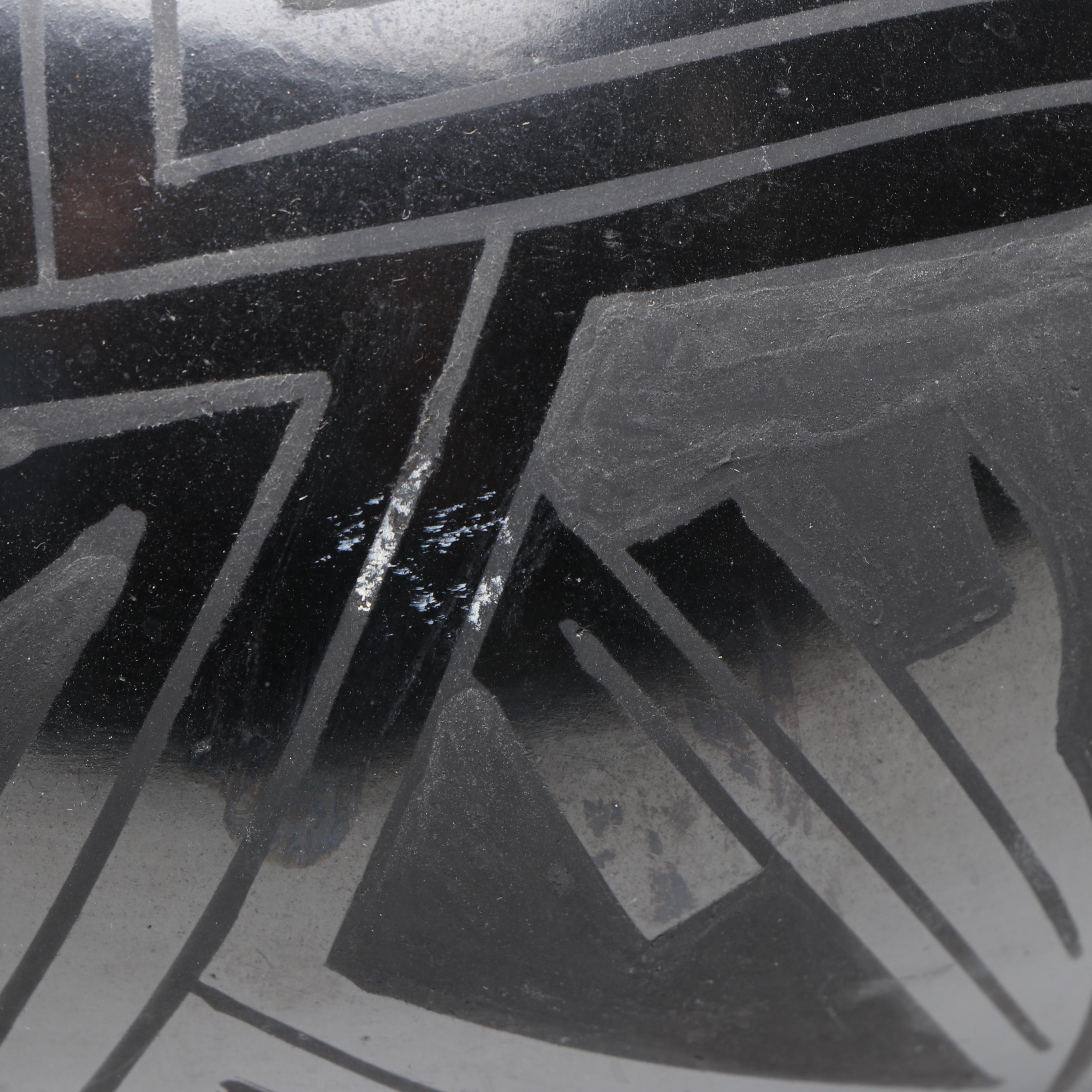 Silvia Silveira Blackware Pottery Vase and Armando Rodriguez Seed Bowl