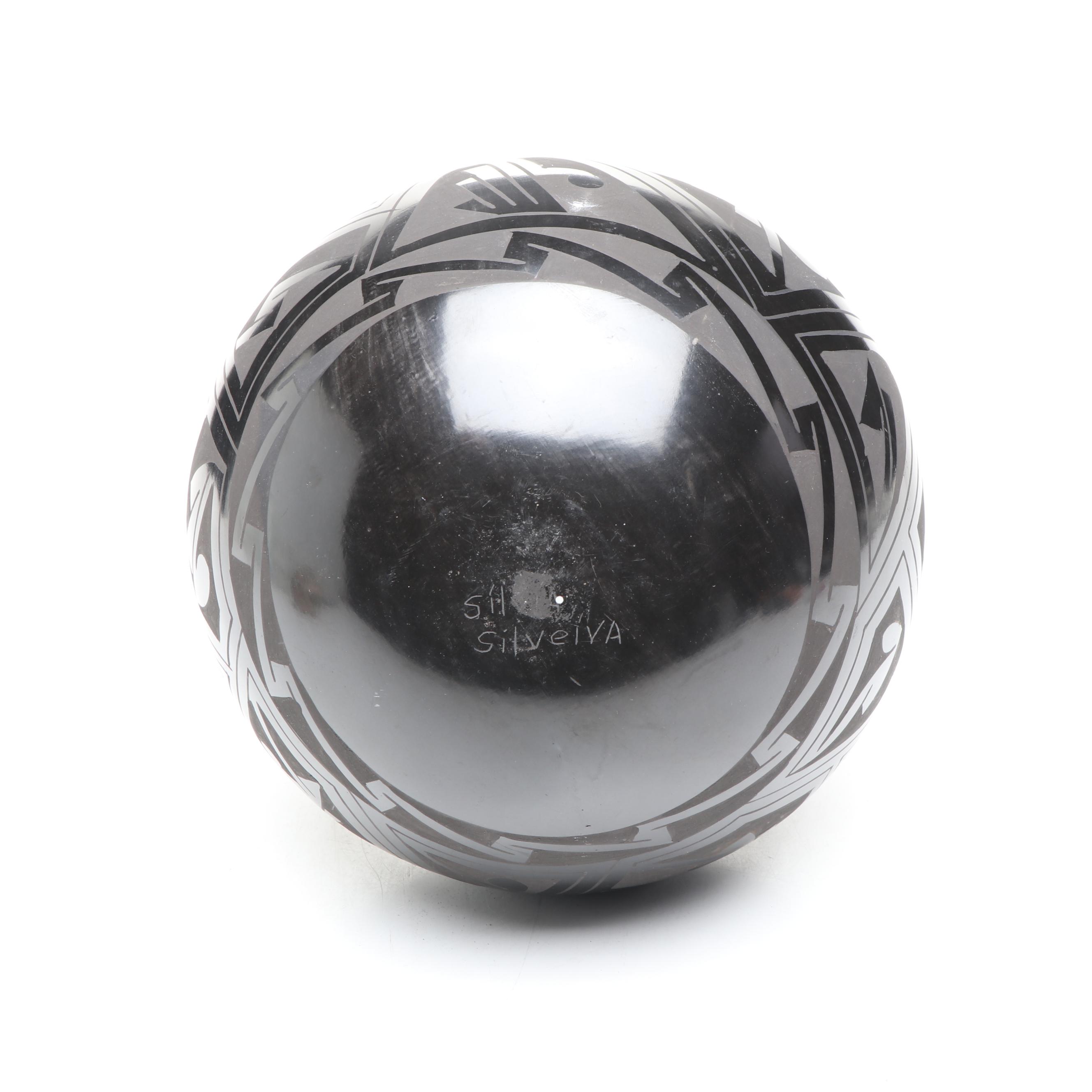 Silvia Silveira Blackware Pottery Vase and Armando Rodriguez Seed Bowl