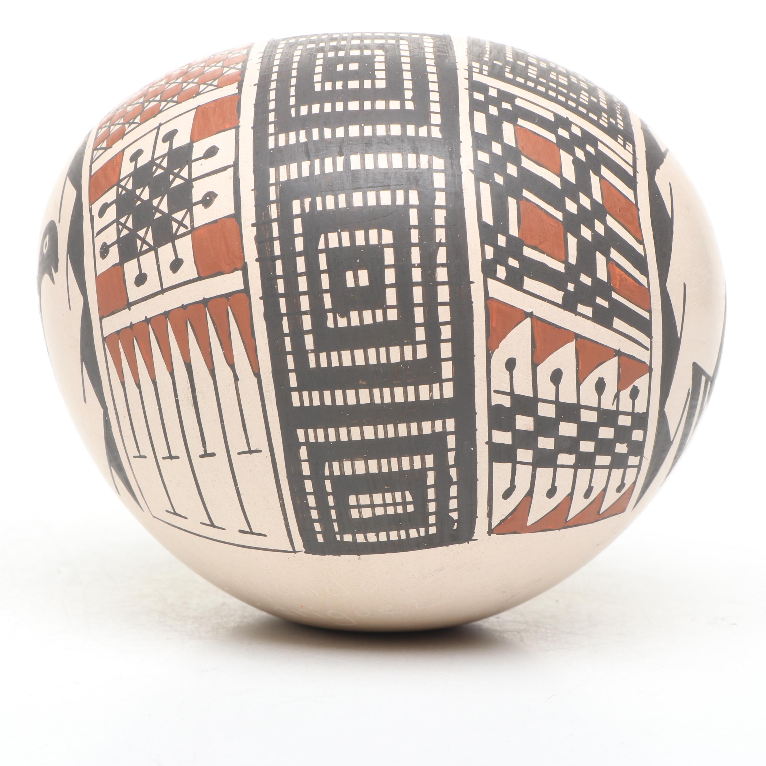 Silvia Silveira Blackware Pottery Vase and Armando Rodriguez Seed Bowl