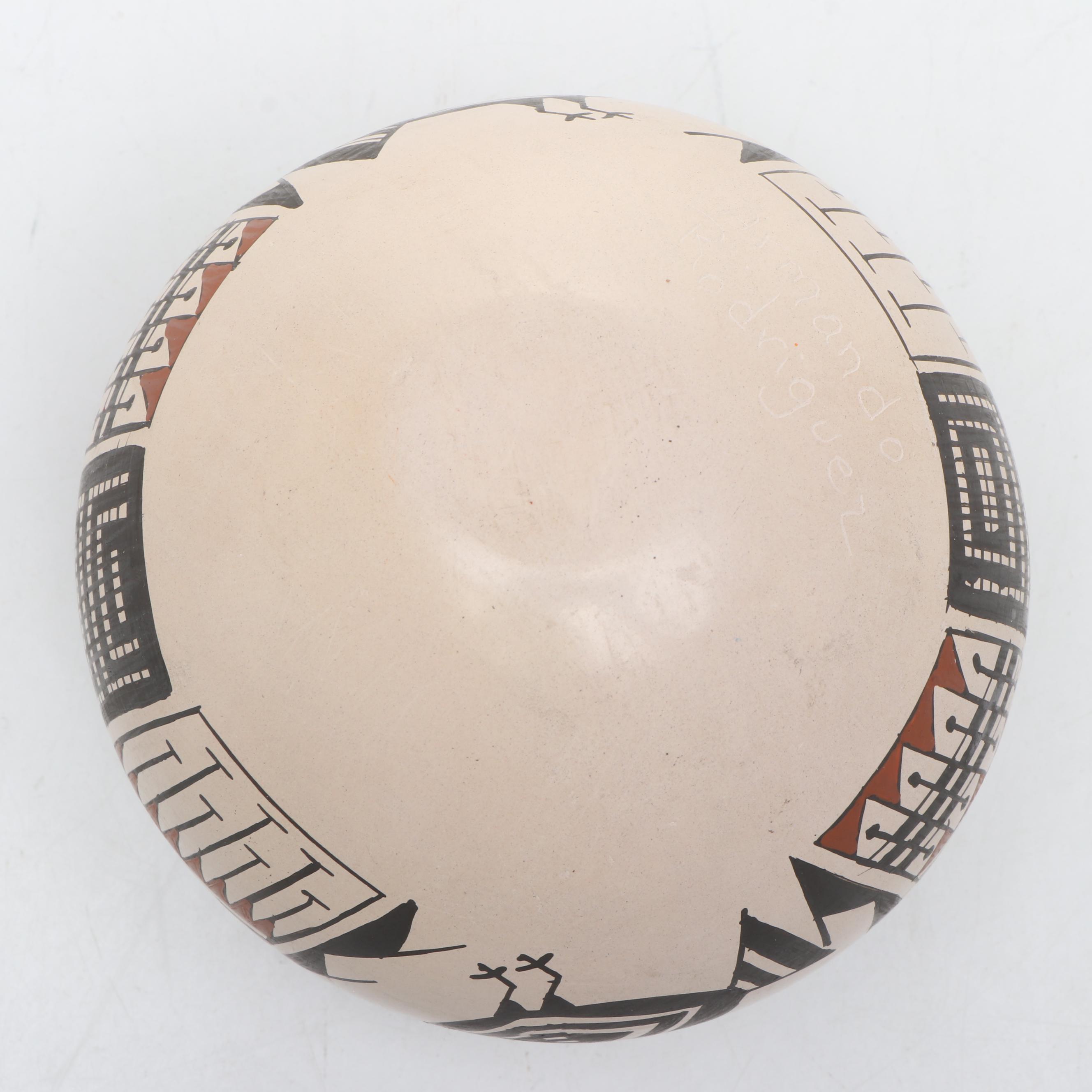 Silvia Silveira Blackware Pottery Vase and Armando Rodriguez Seed Bowl