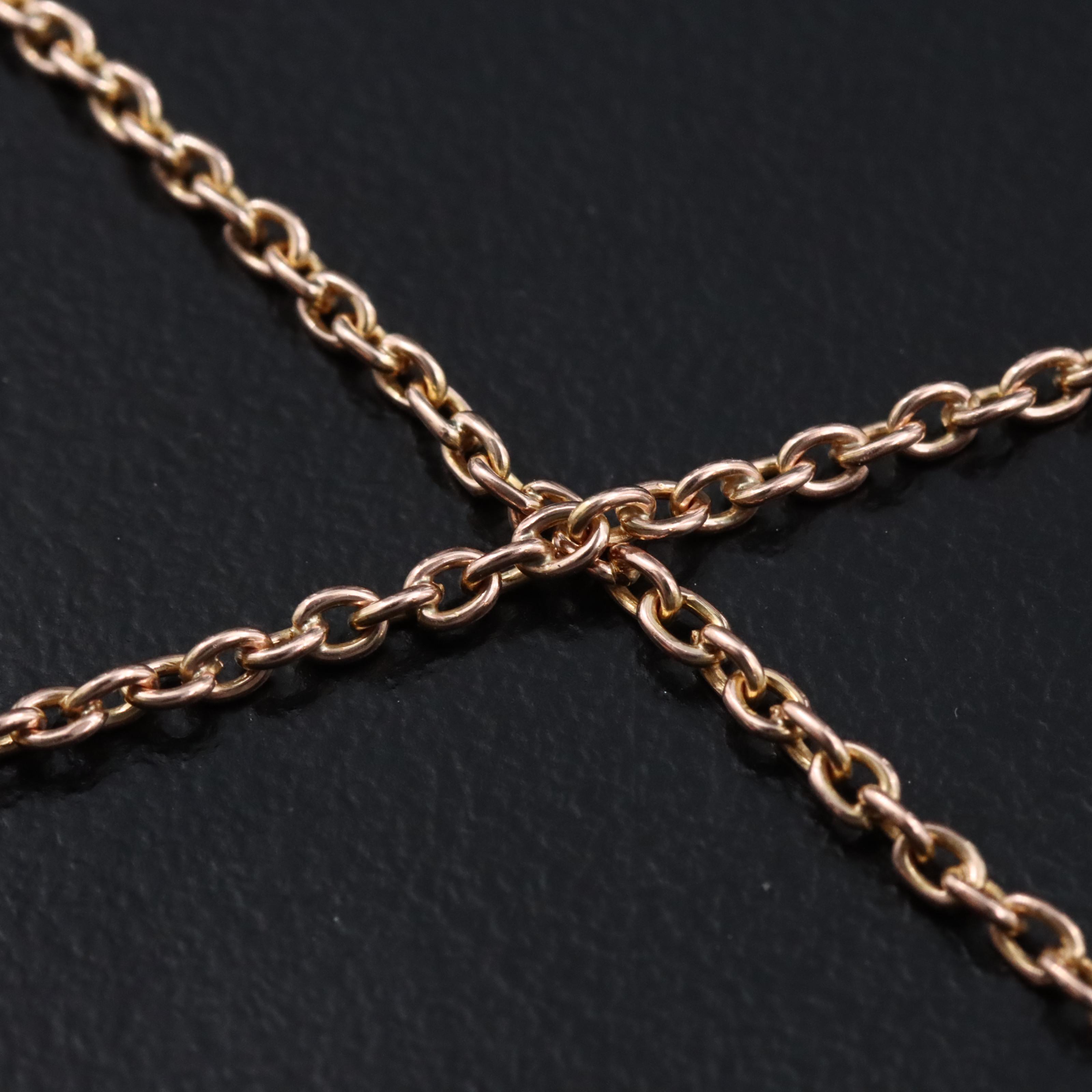 Vintage 10K Rose Gold Amethyst Necklace