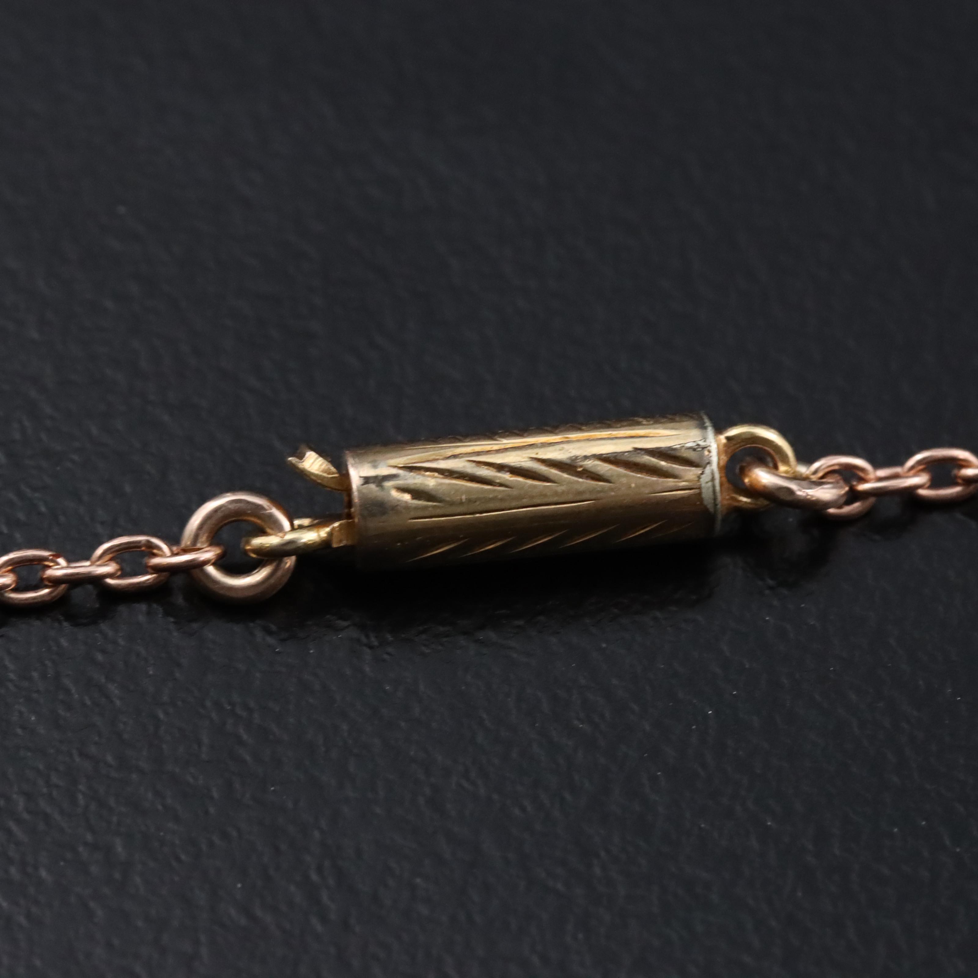 Vintage 10K Rose Gold Amethyst Necklace