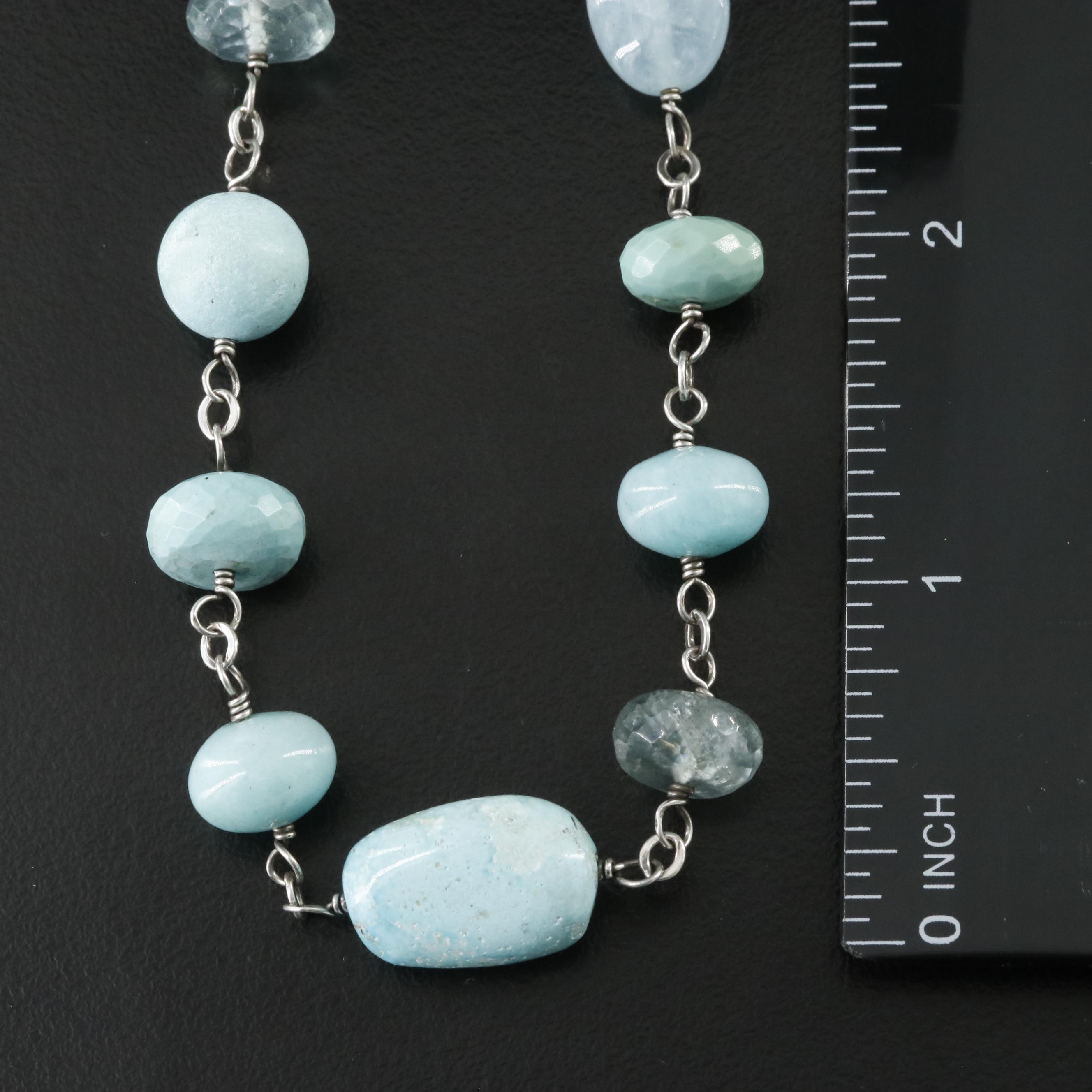 Sheryl Lowe Sterling Gemstone Necklace with Pavé Diamond Bead Accent