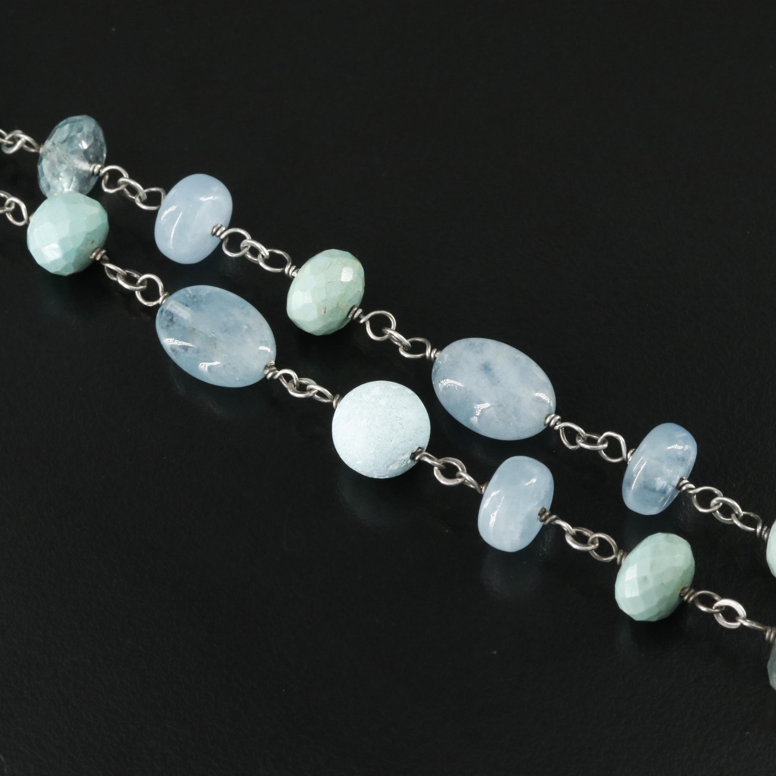 Sheryl Lowe Sterling Gemstone Necklace with Pavé Diamond Bead Accent