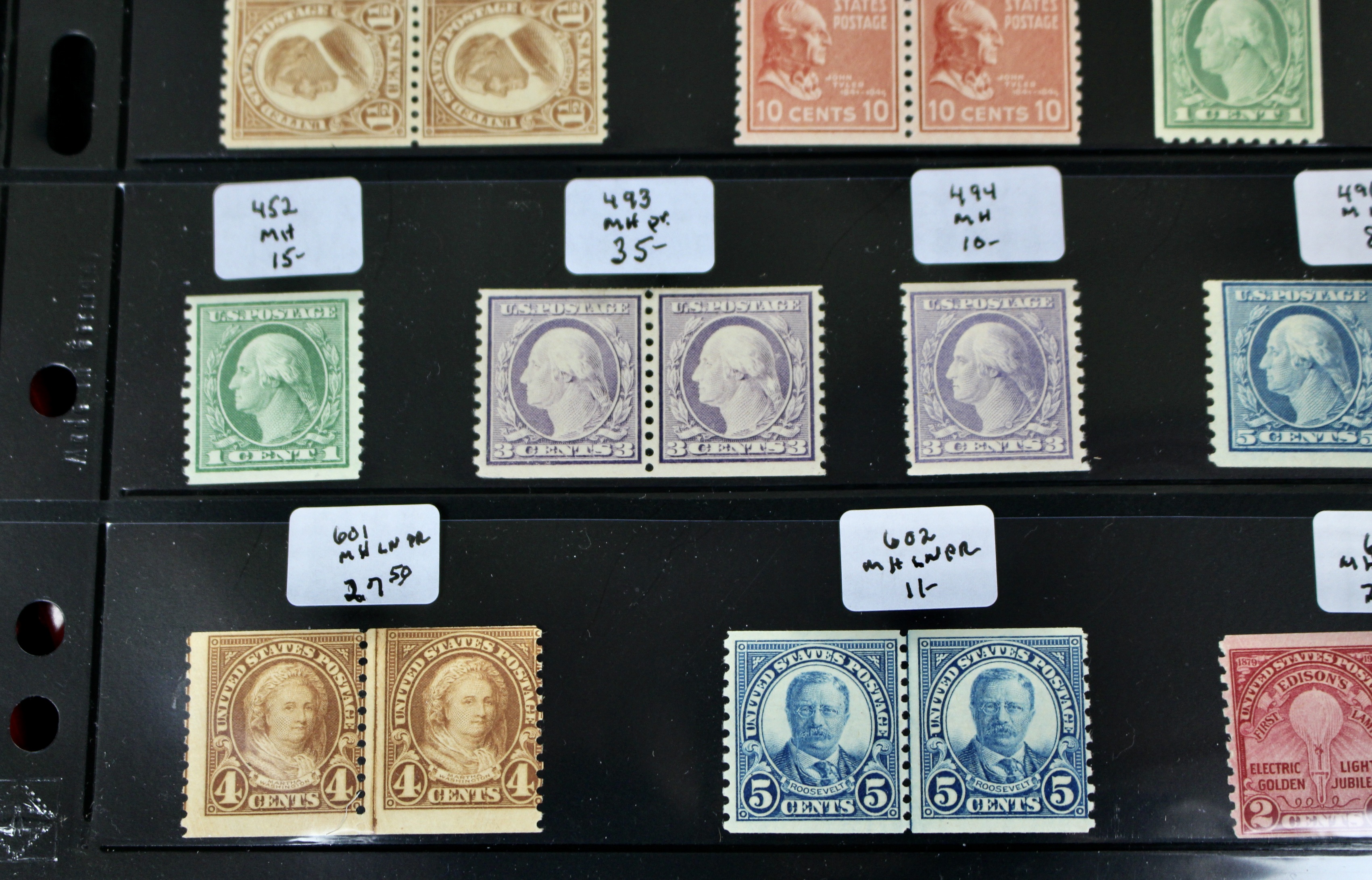 Mint Condition Collection of U.S. Coil Stamps