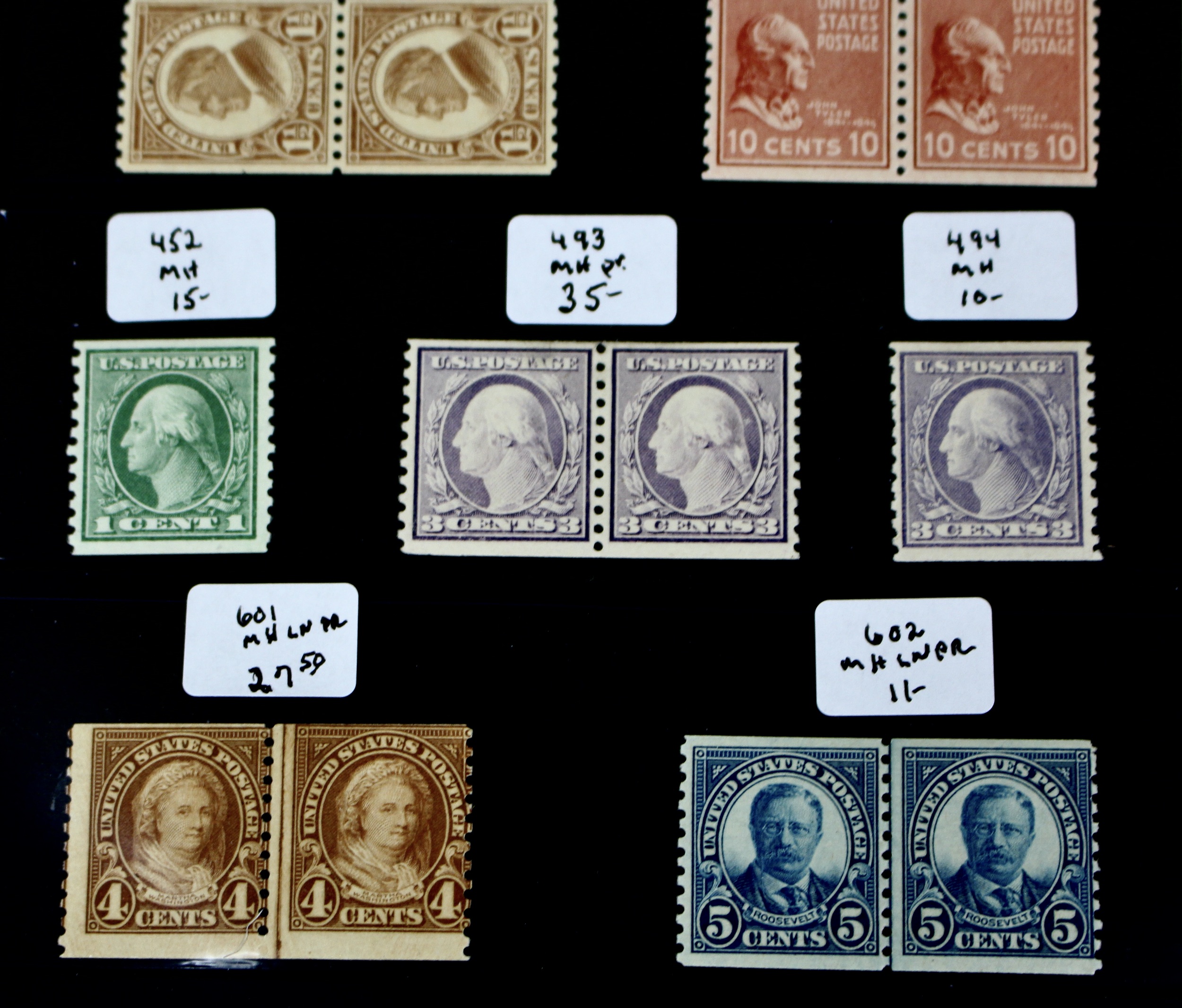Mint Condition Collection of U.S. Coil Stamps