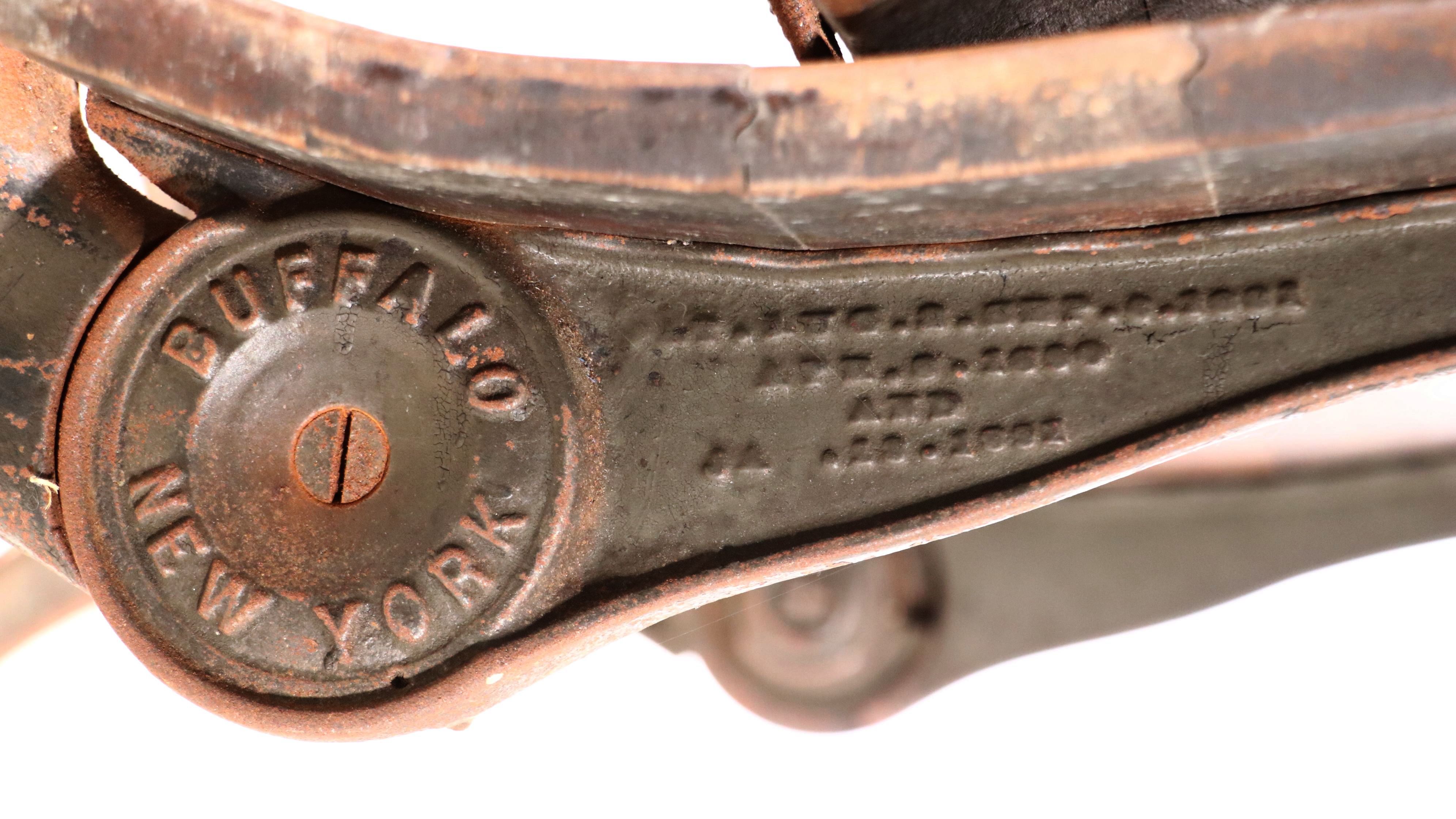 Two Metal and Wood Student Desks with Folding Seats, Late 19th Century